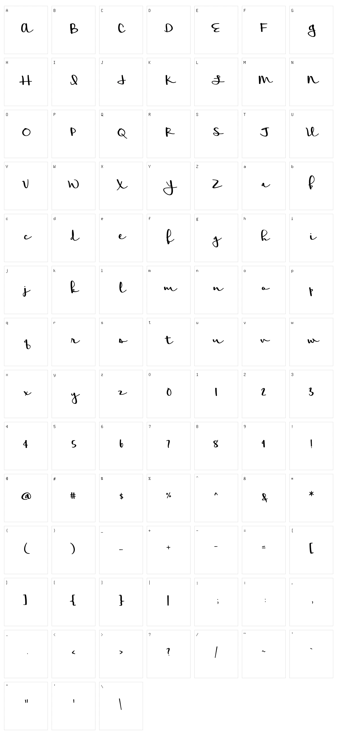 Meadowbrook Character Set