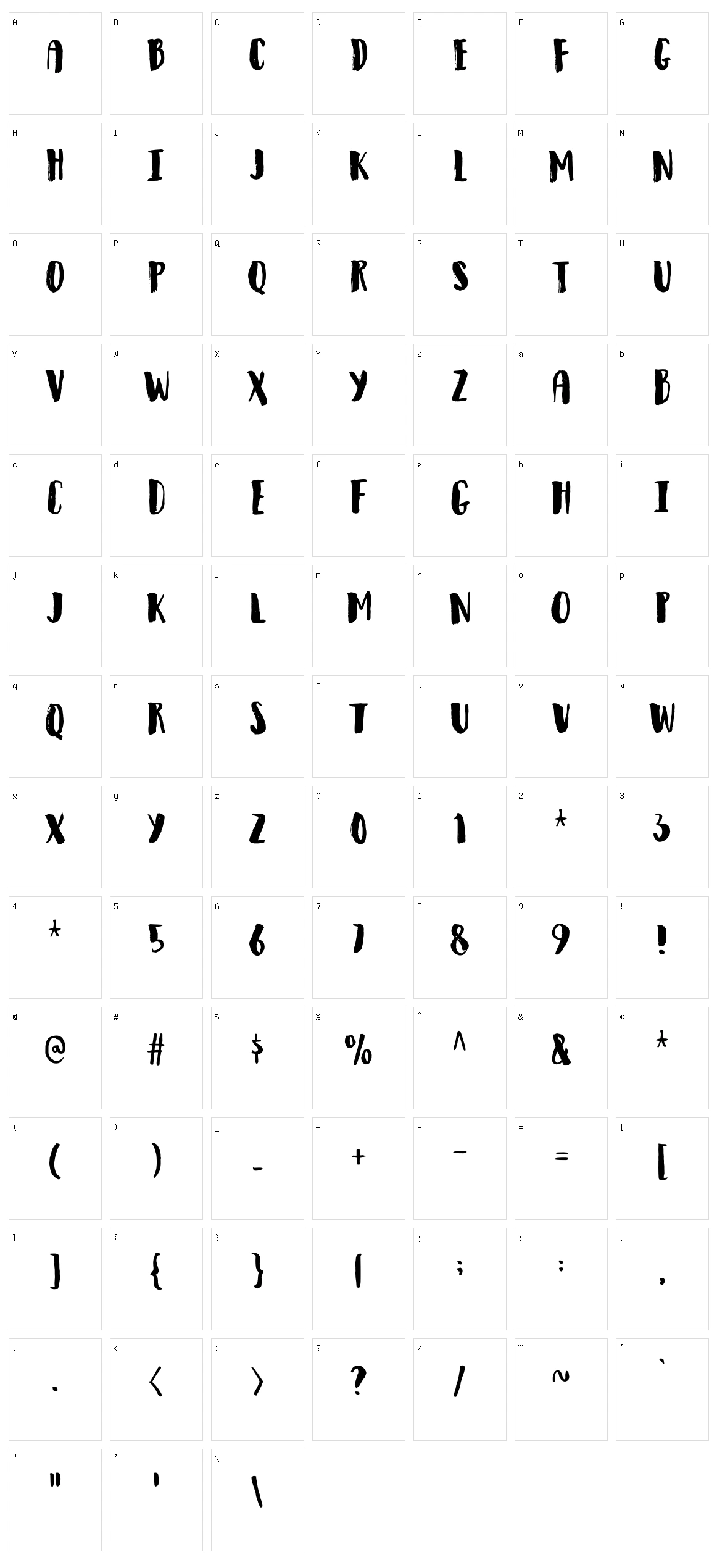 Observant Character Set