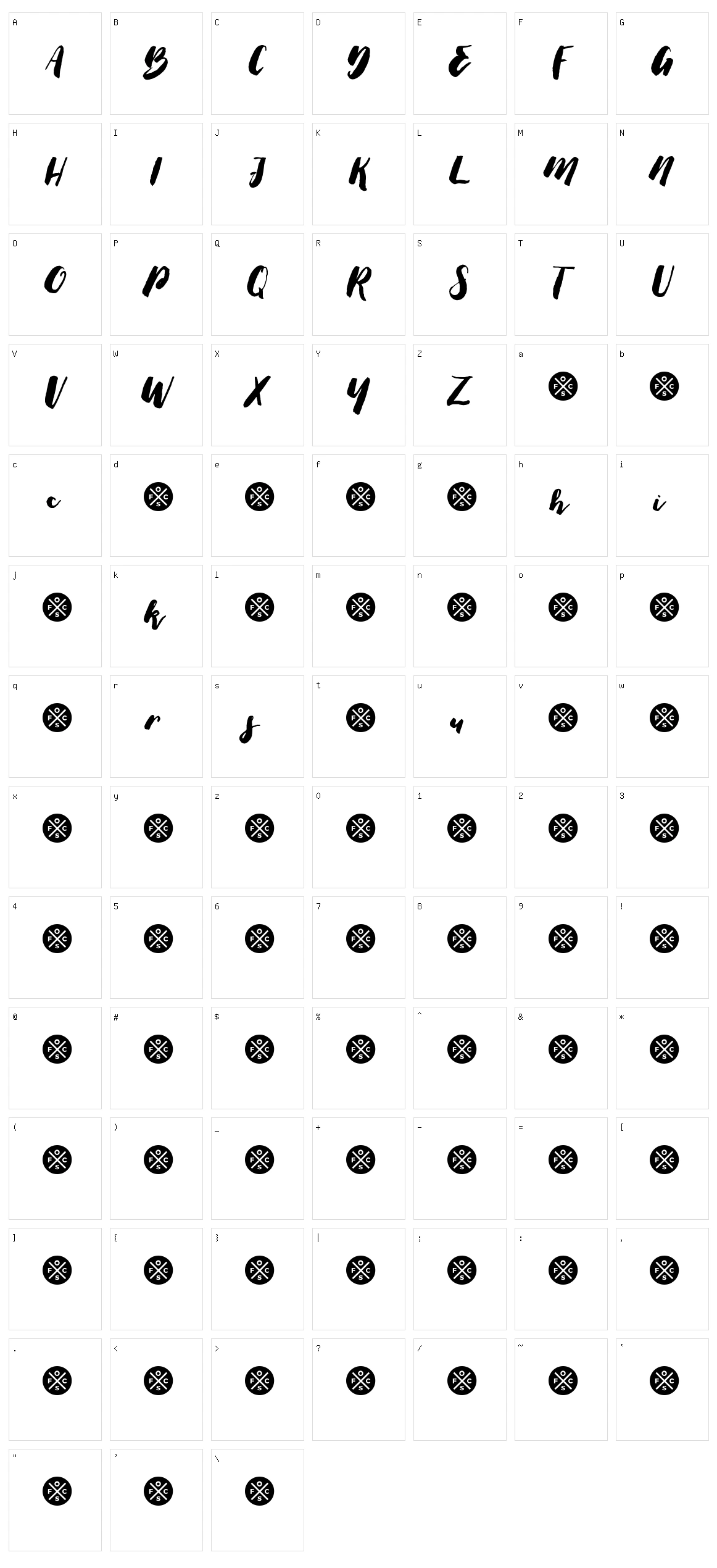 Thick Brush Character Set