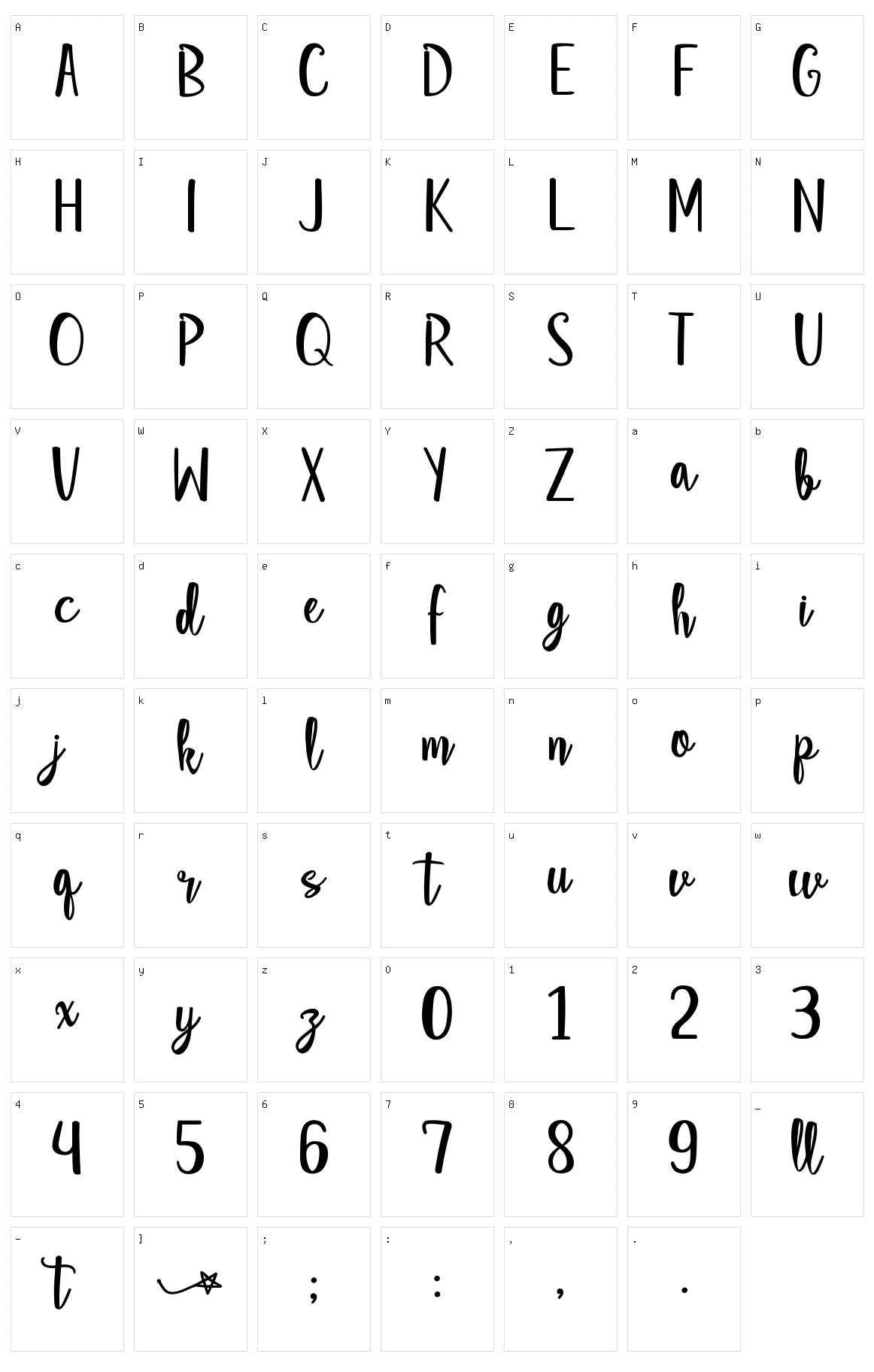 Star Strella Character Set