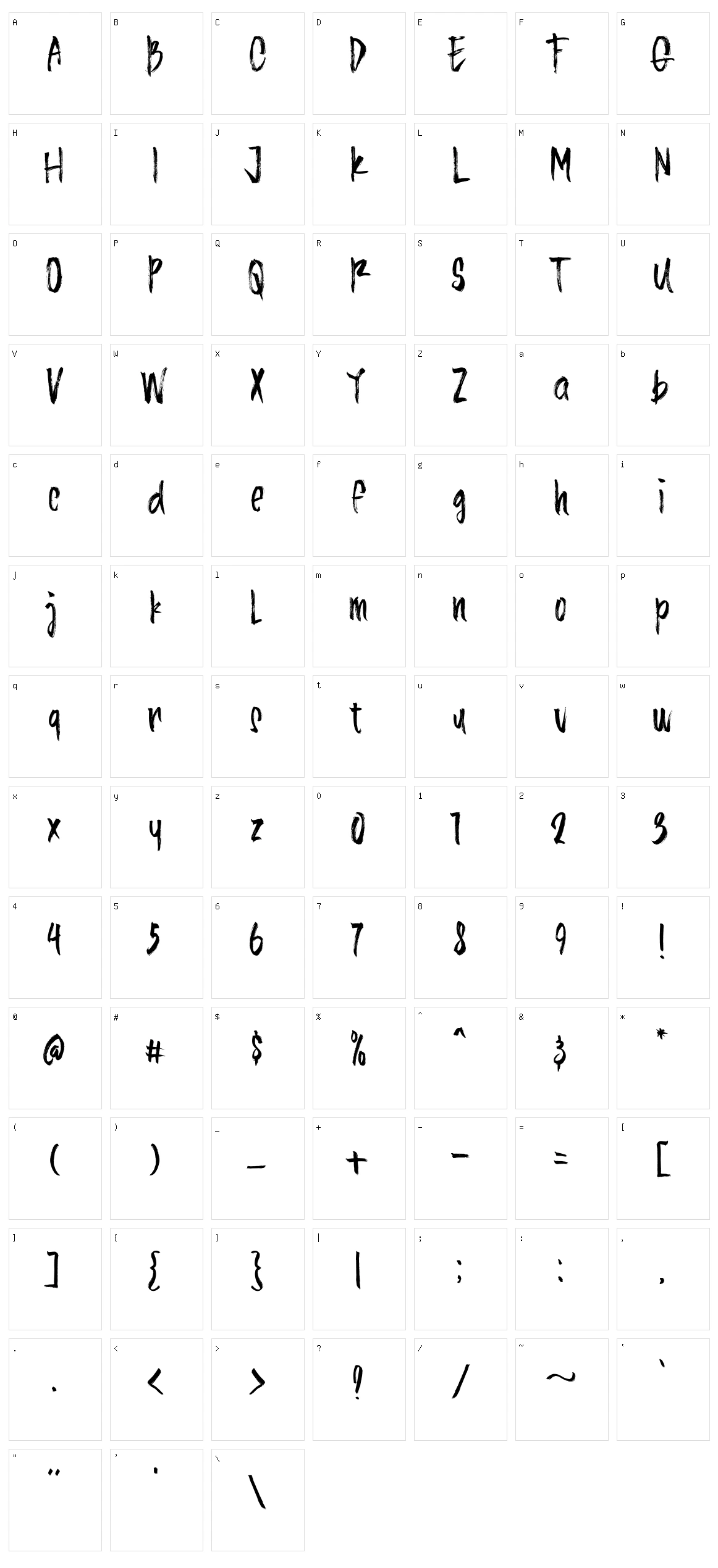 Alinea Character Set