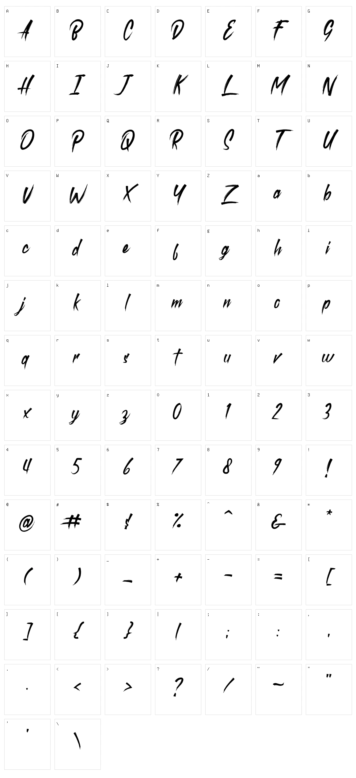 Roastink Character Set