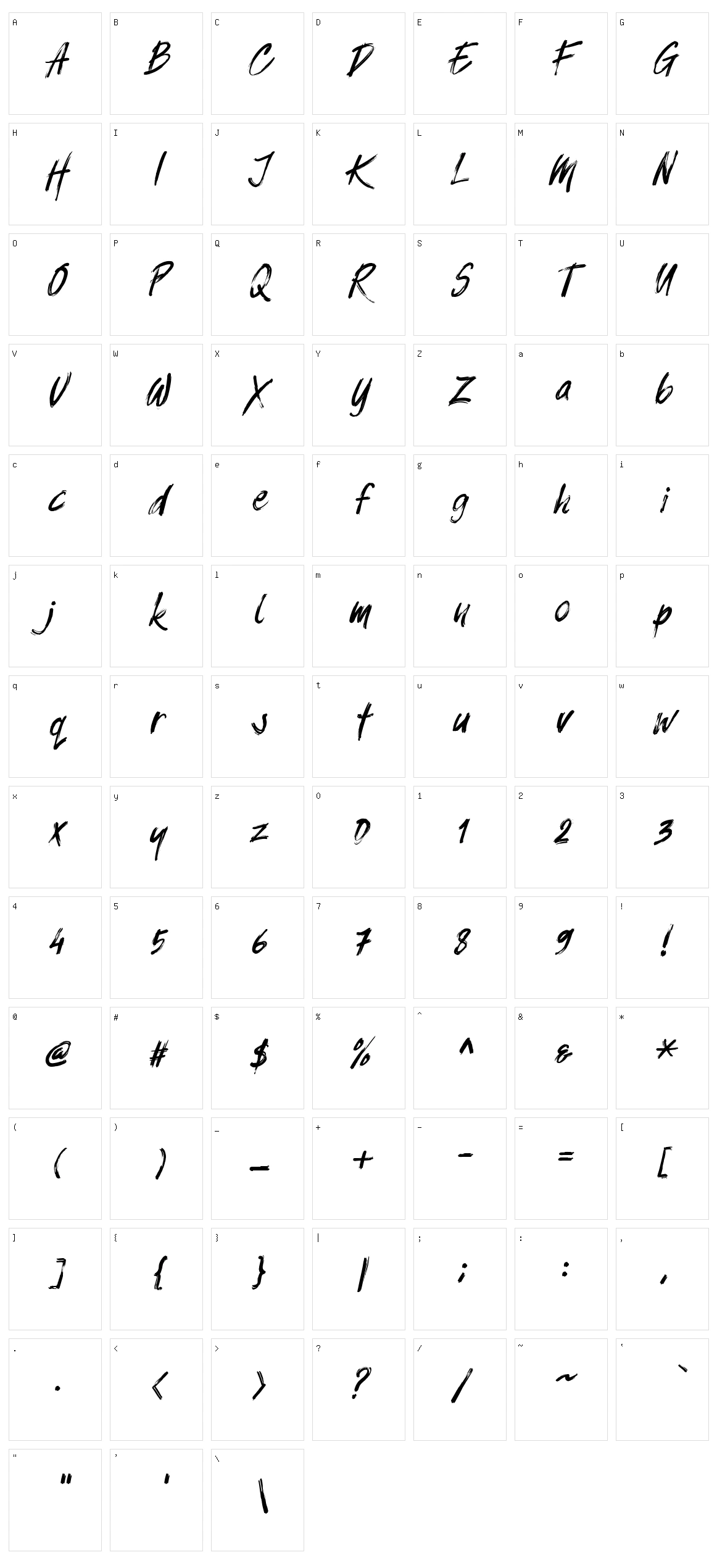 Balistroke Character Set
