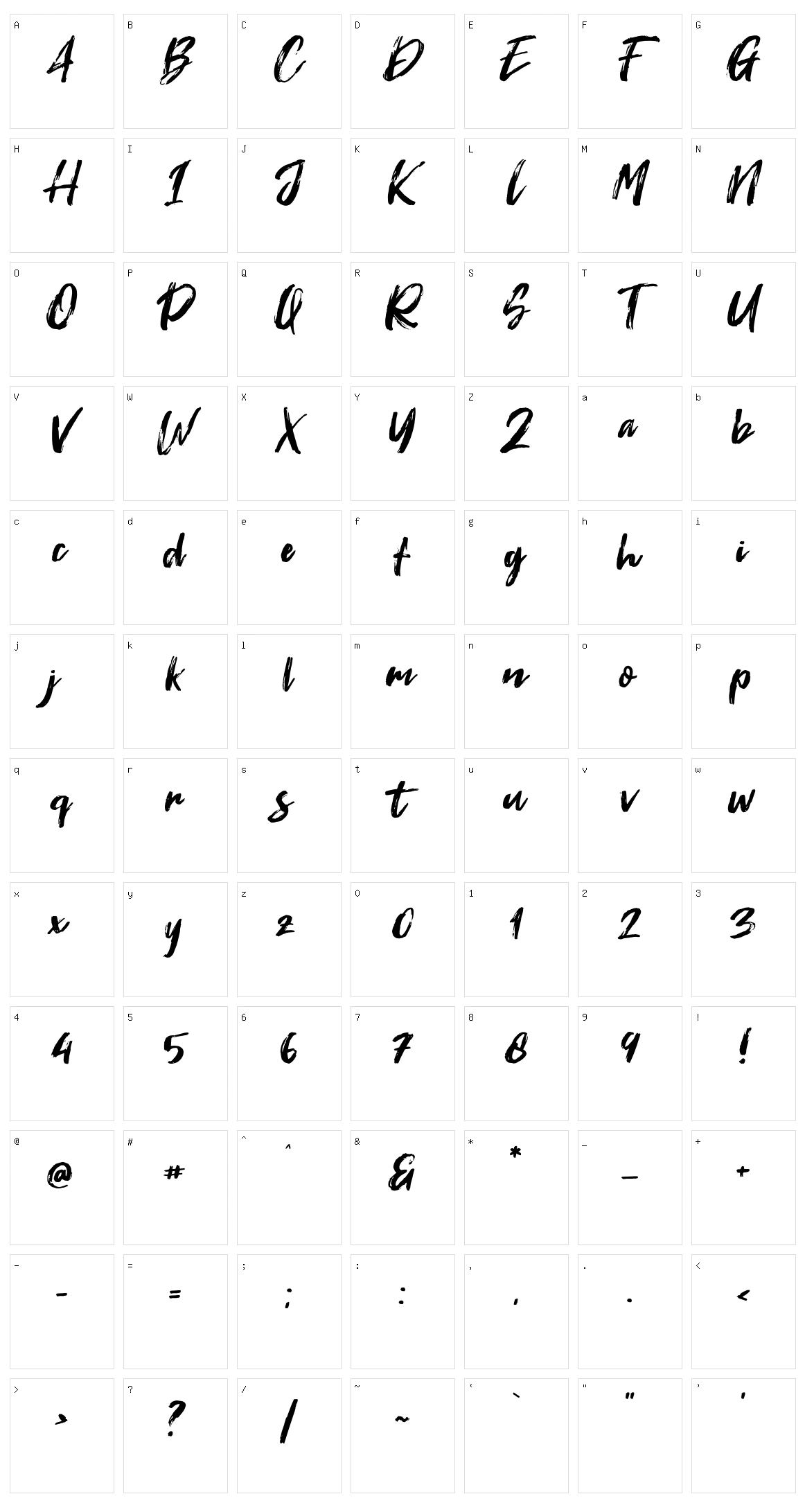 Fontrust Character Set