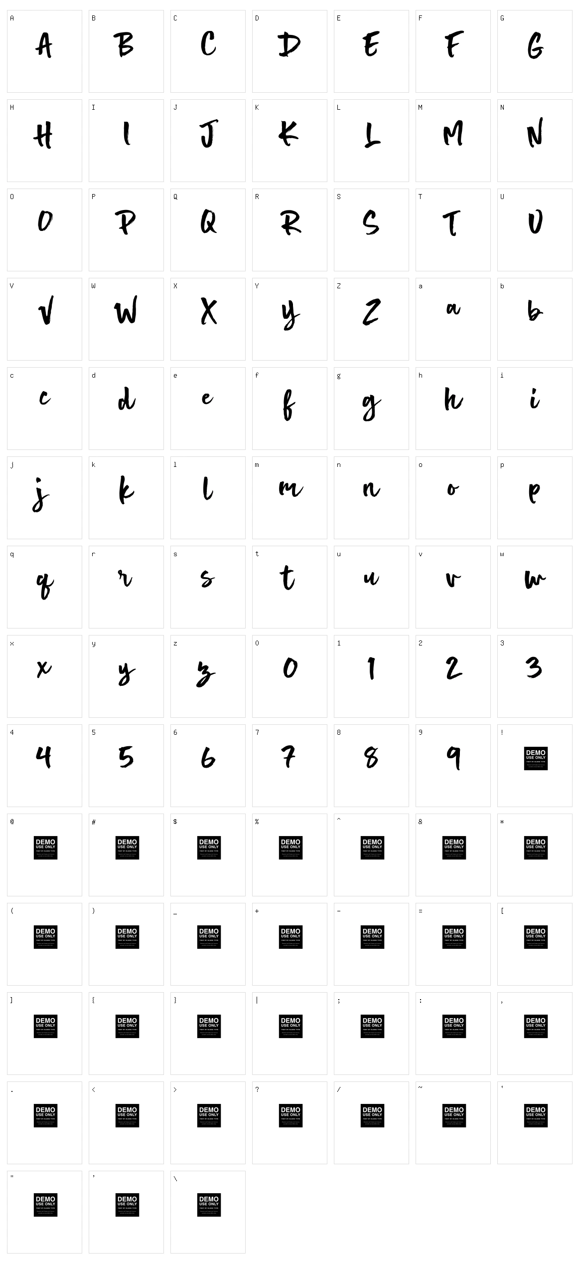 Hot Spot Character Set
