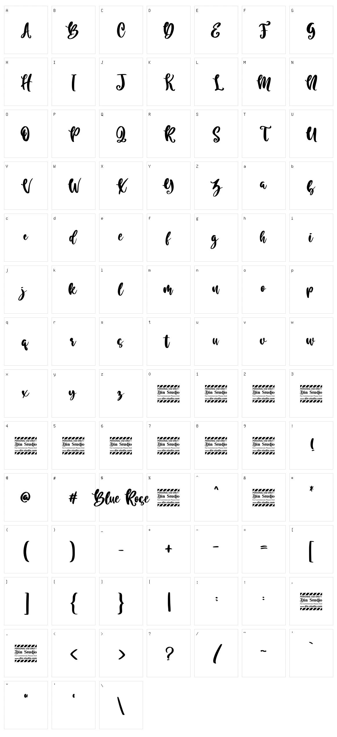 Blue Rose Character Set