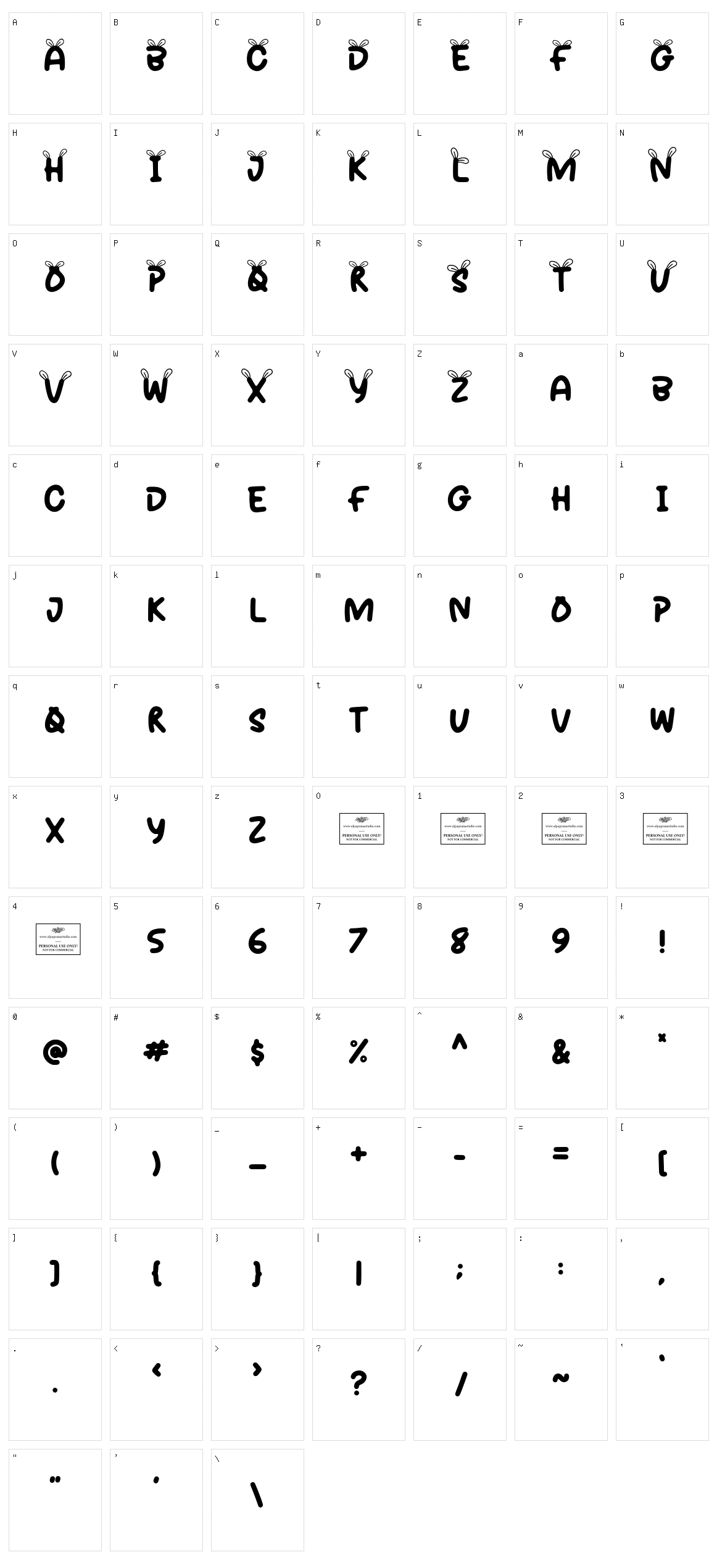 Bunbun Character Set