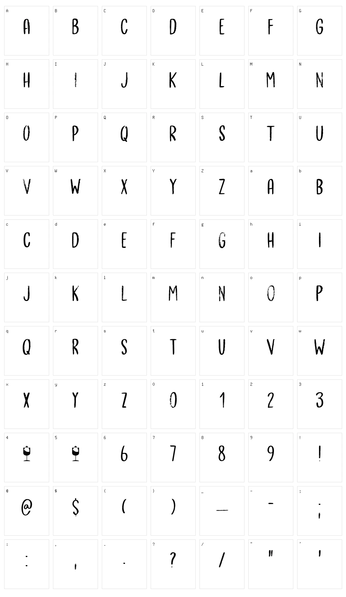 Bergie Seltzer Character Set
