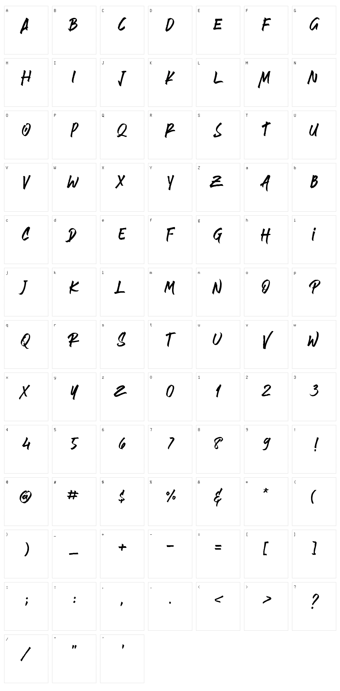 Brushlie Solid Character Set