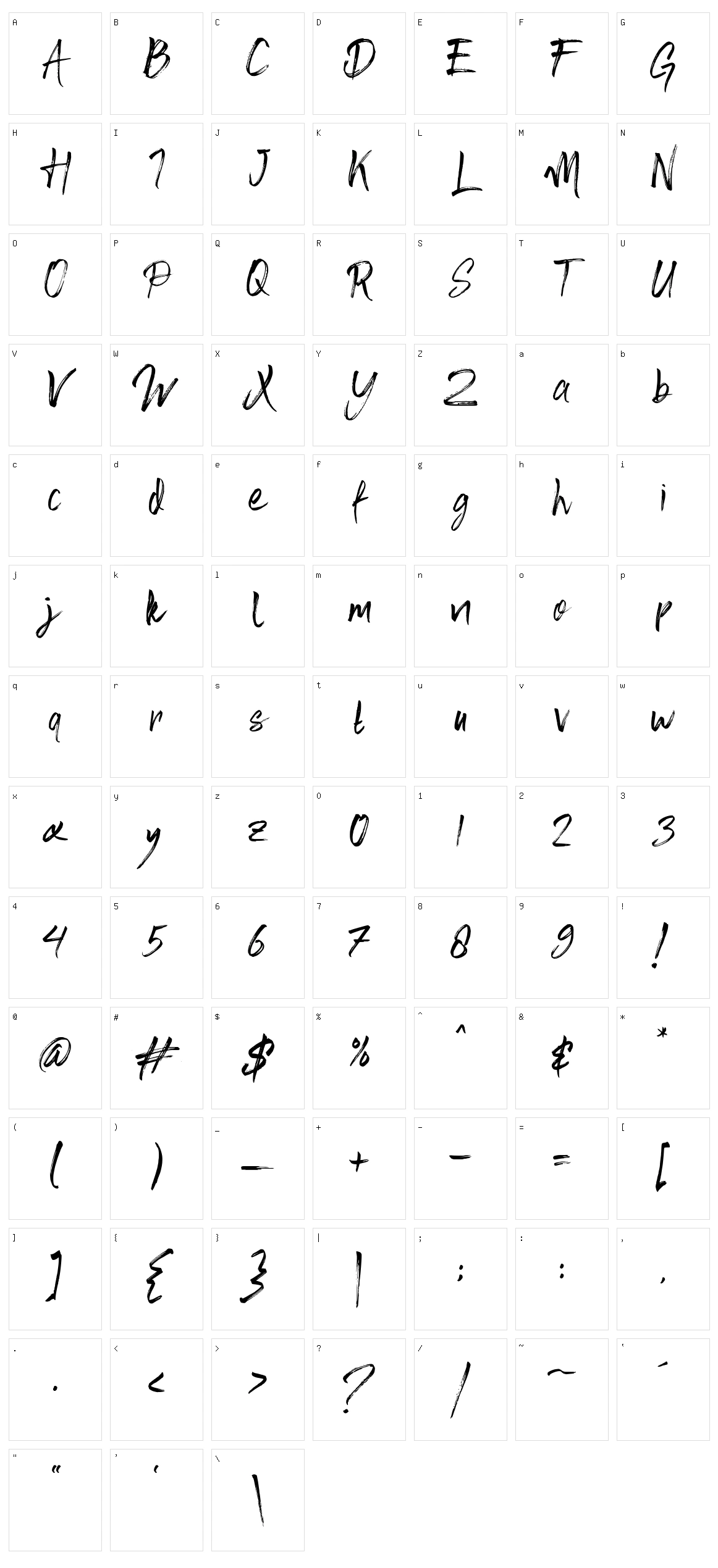 Fusha Brush Character Set