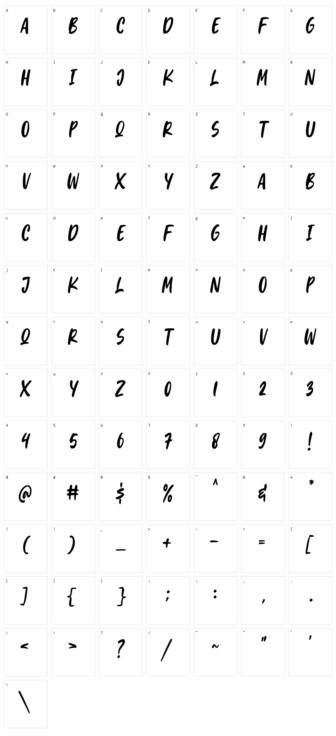 Light In Brush Character Set
