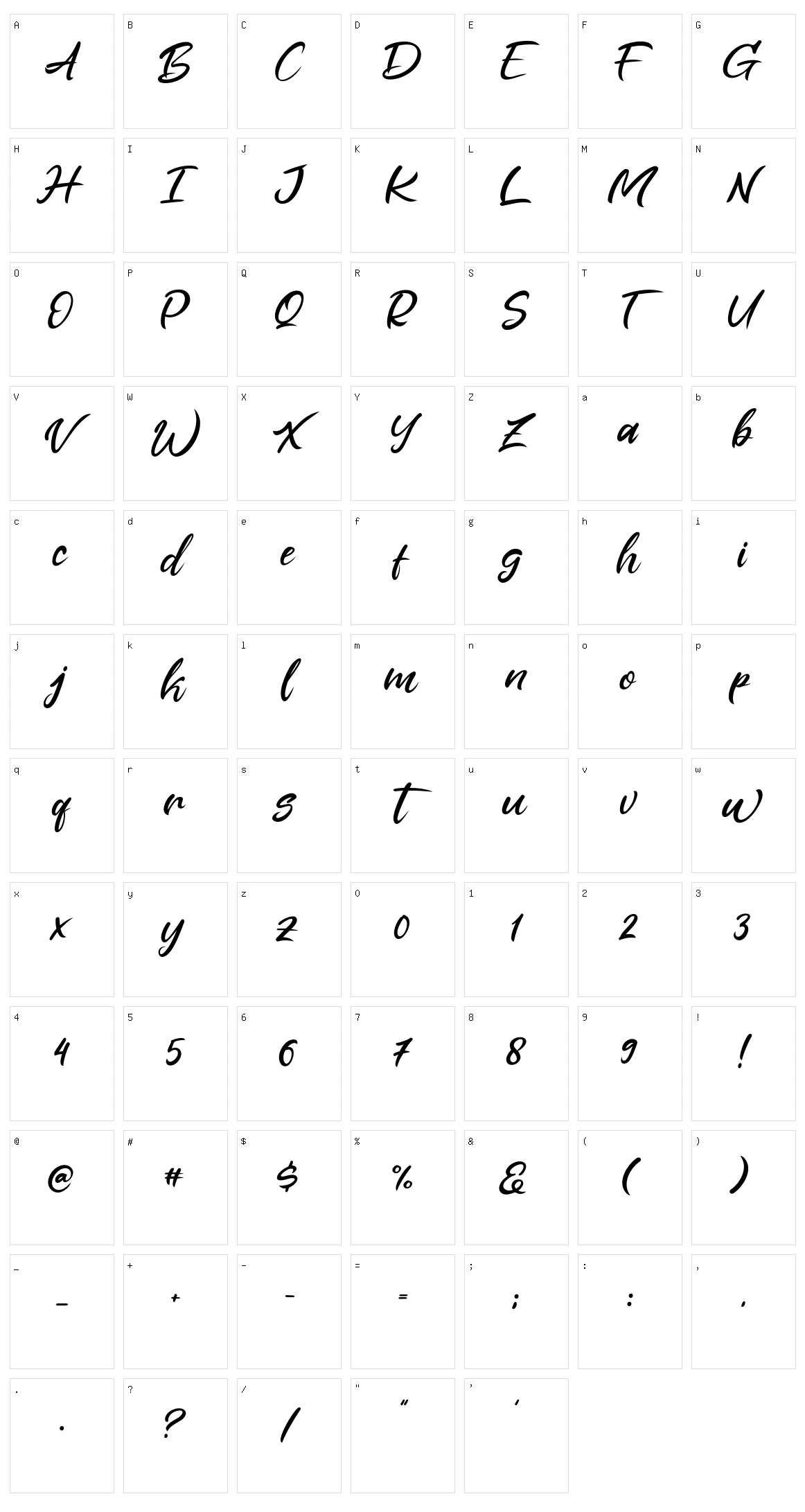 Alansky Character Set