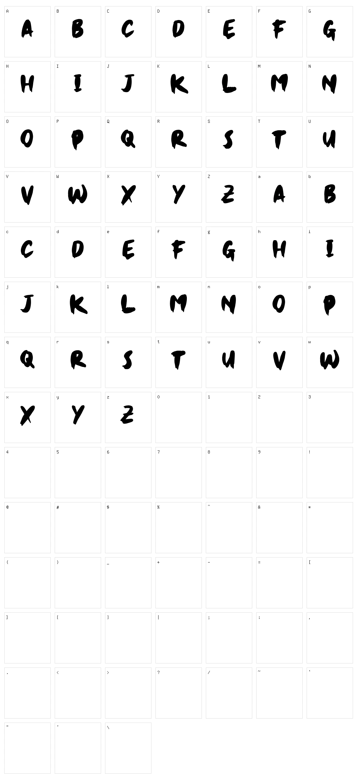Jet Brush Character Set