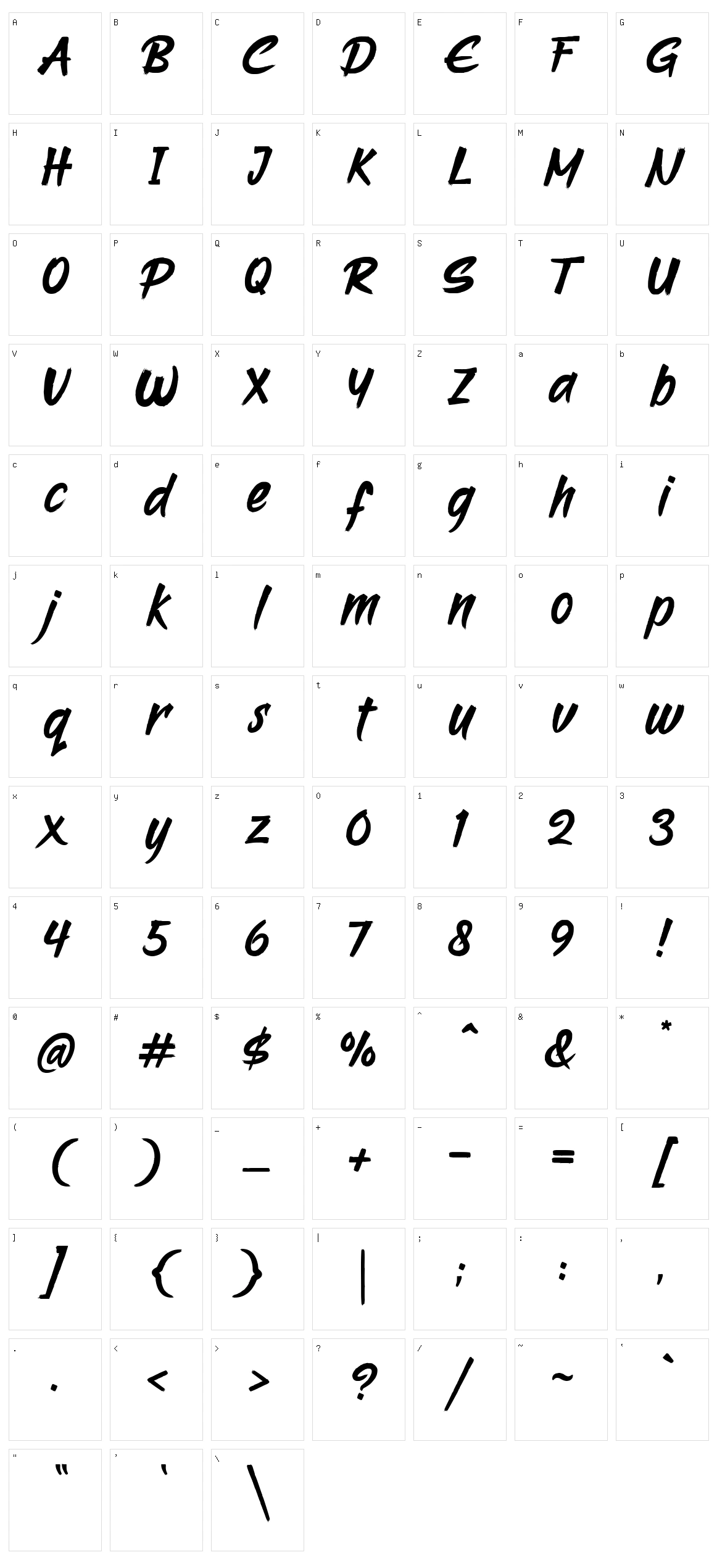 Runcrow Character Set