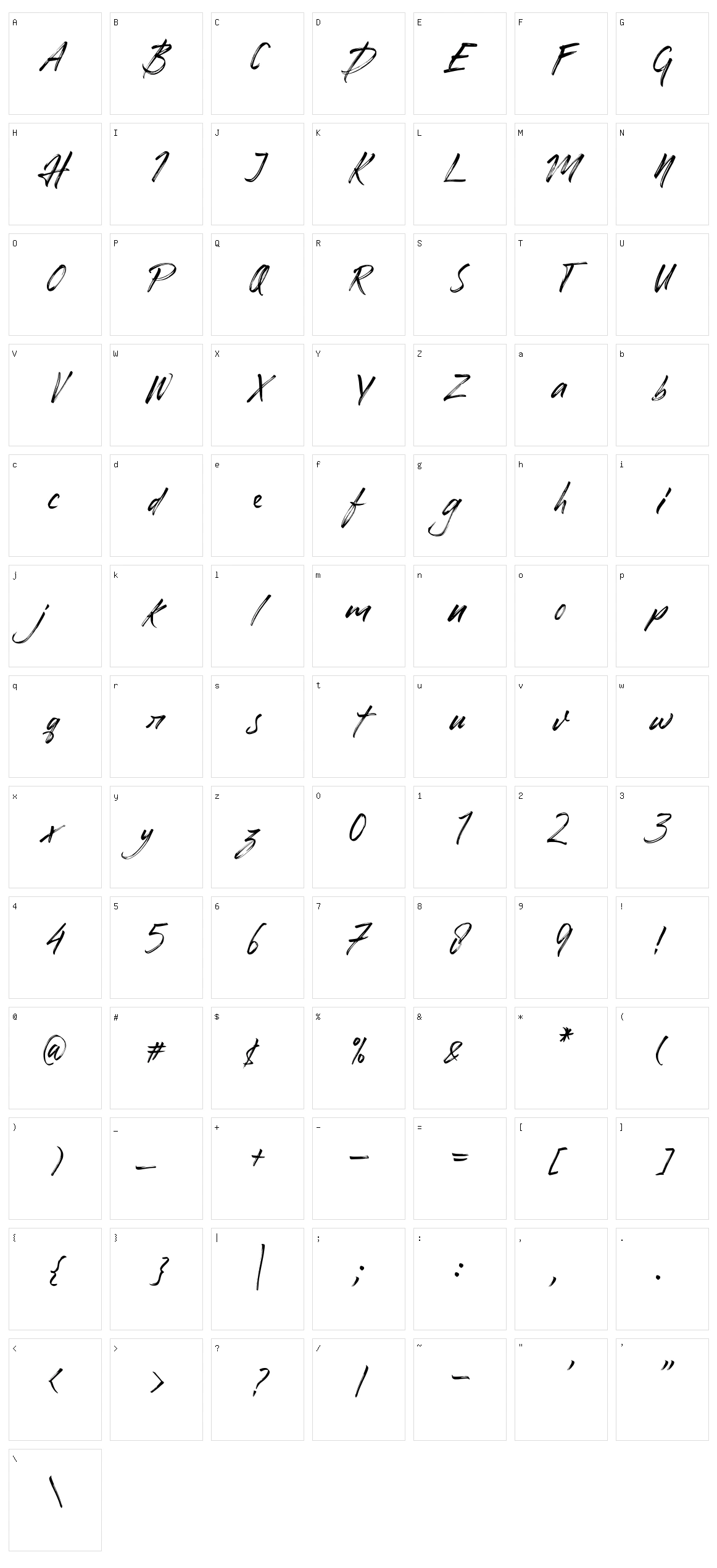 Honuzima Character Set