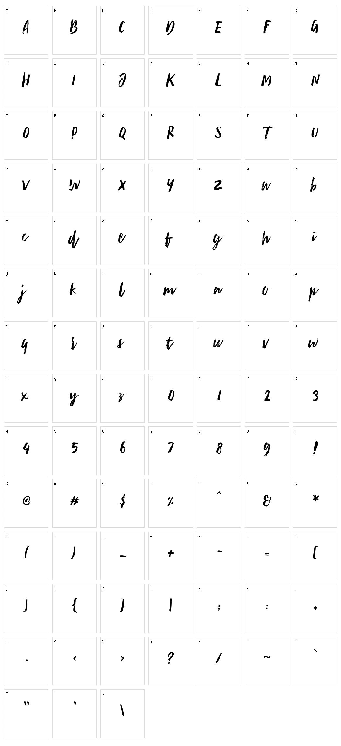 Ample Script Character Set