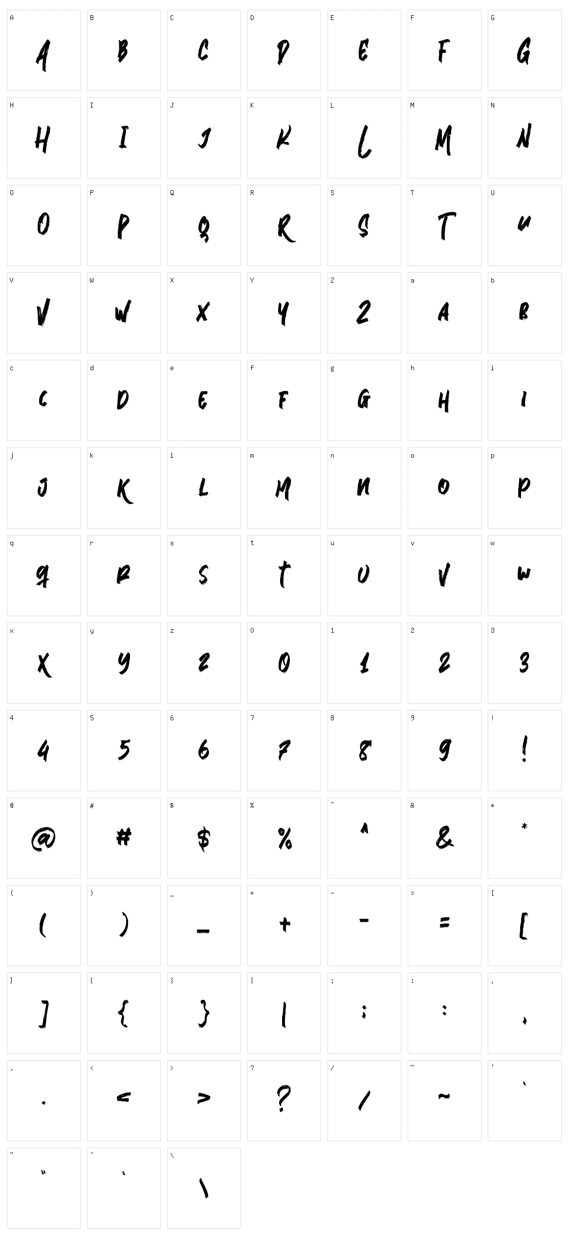 Adventuros Character Set