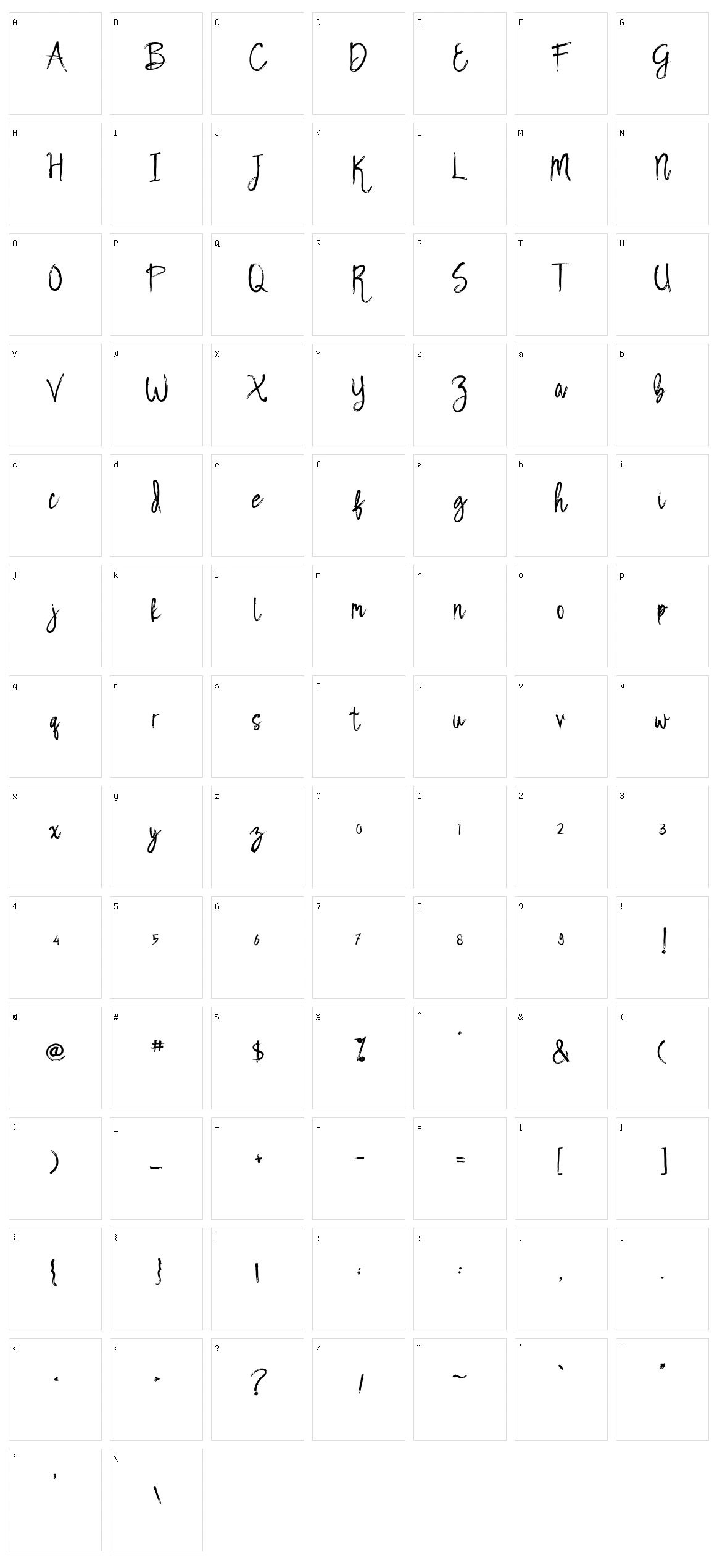 Backbone Character Set