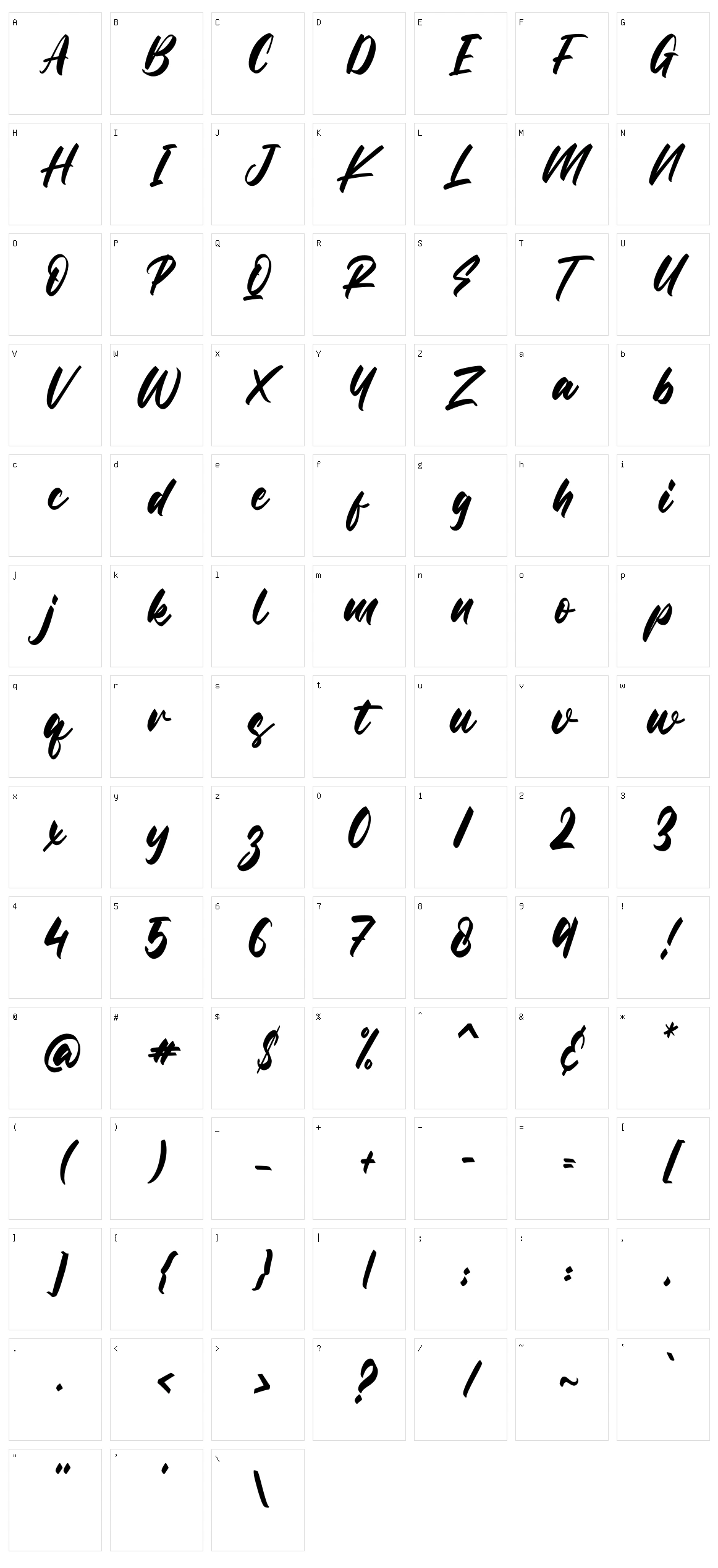 Rockerly Character Set