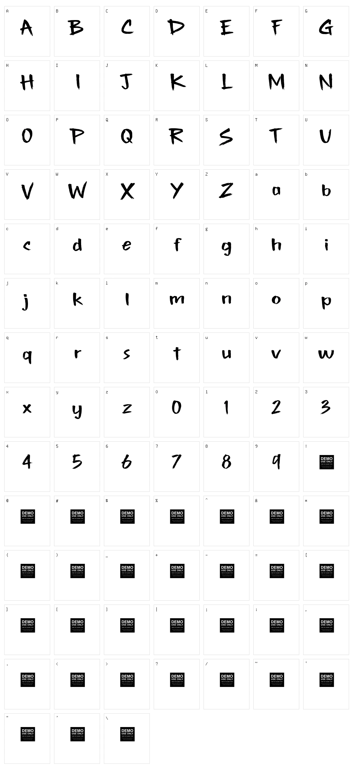 Sure Fire Character Set