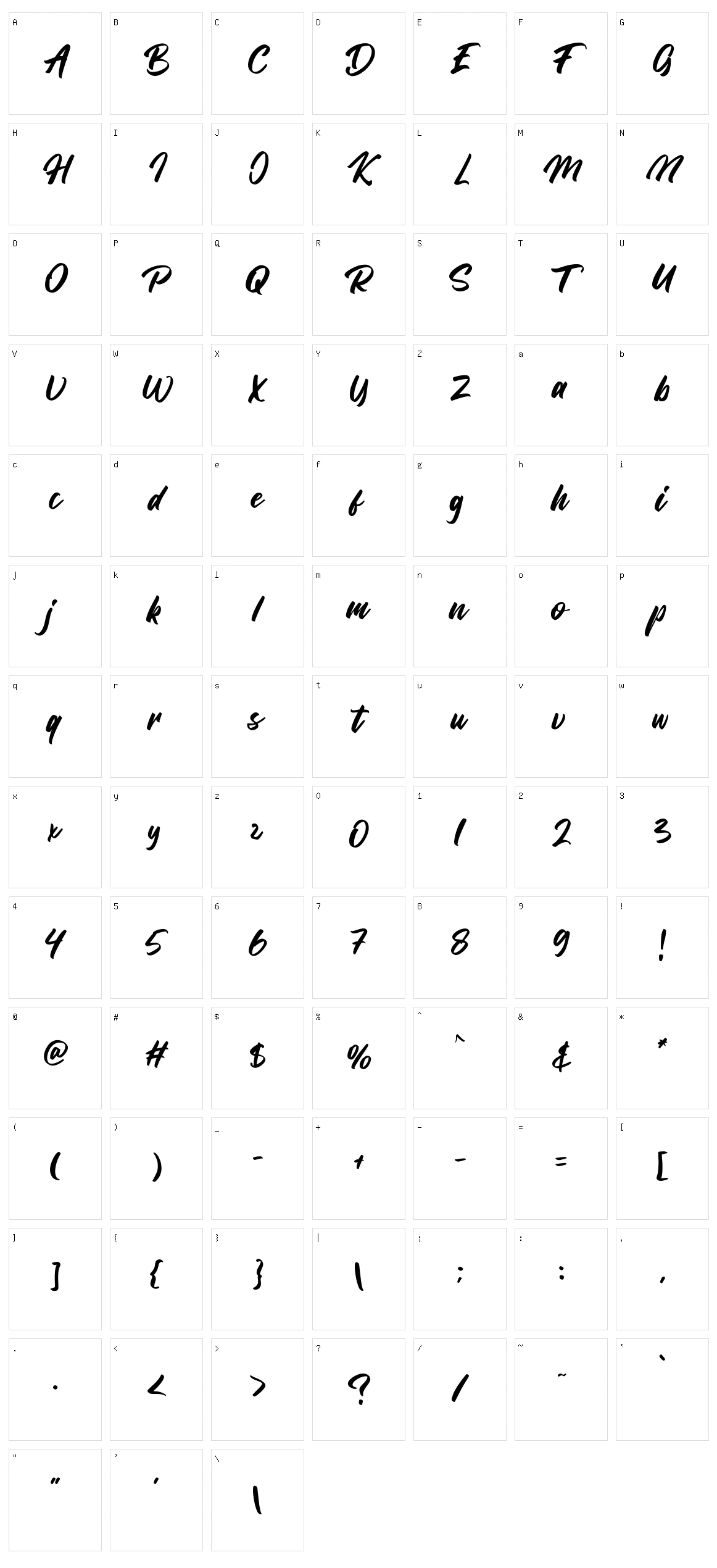 Bangela Character Set
