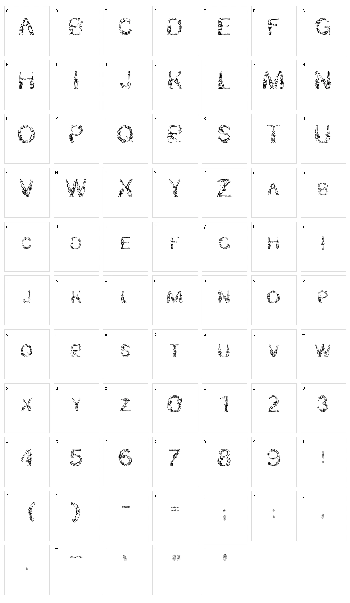 Bunny Rabbits Character Set