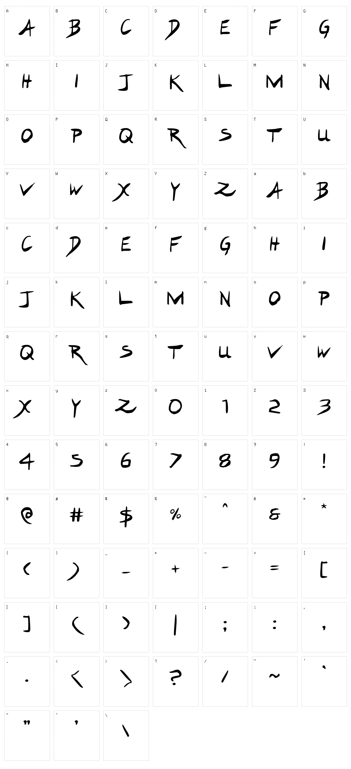 Hakturus Character Set