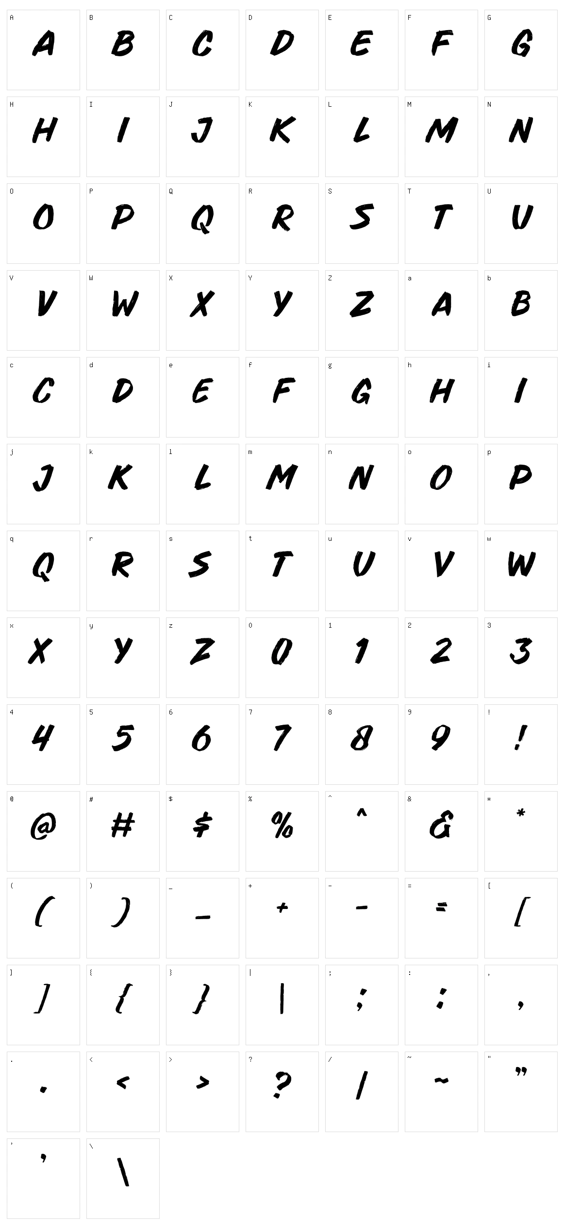 Brush Squad Character Set