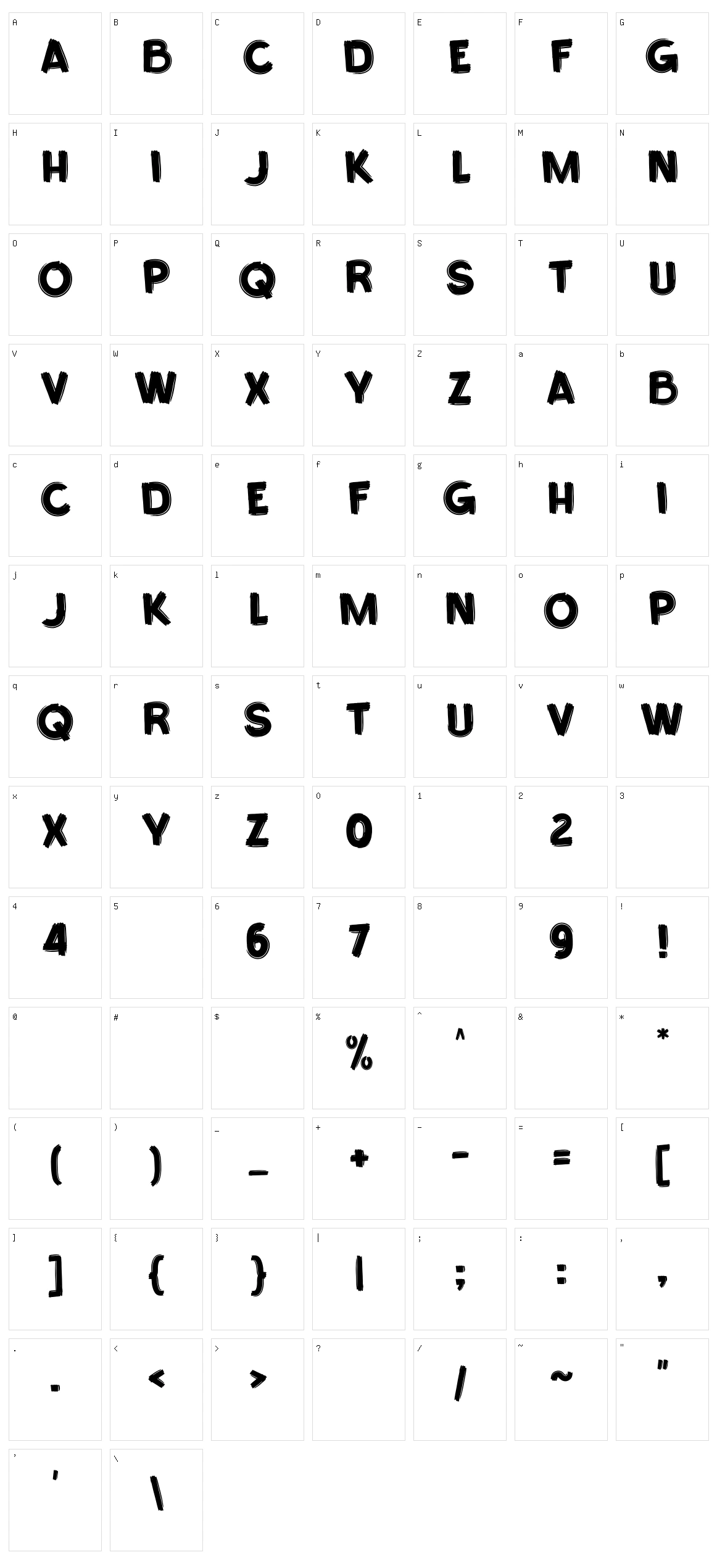 Terrible Brush Character Set