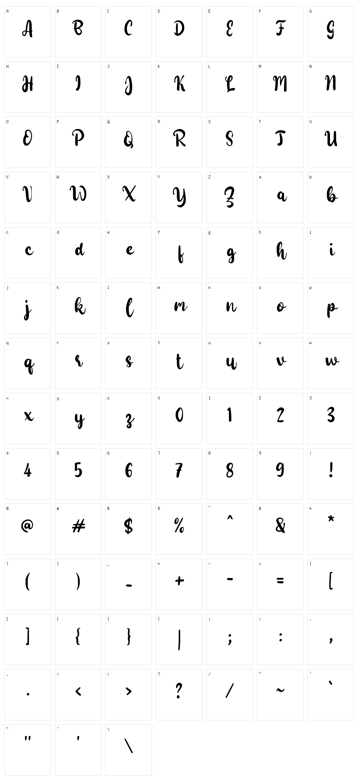 f Fabrice Character Set