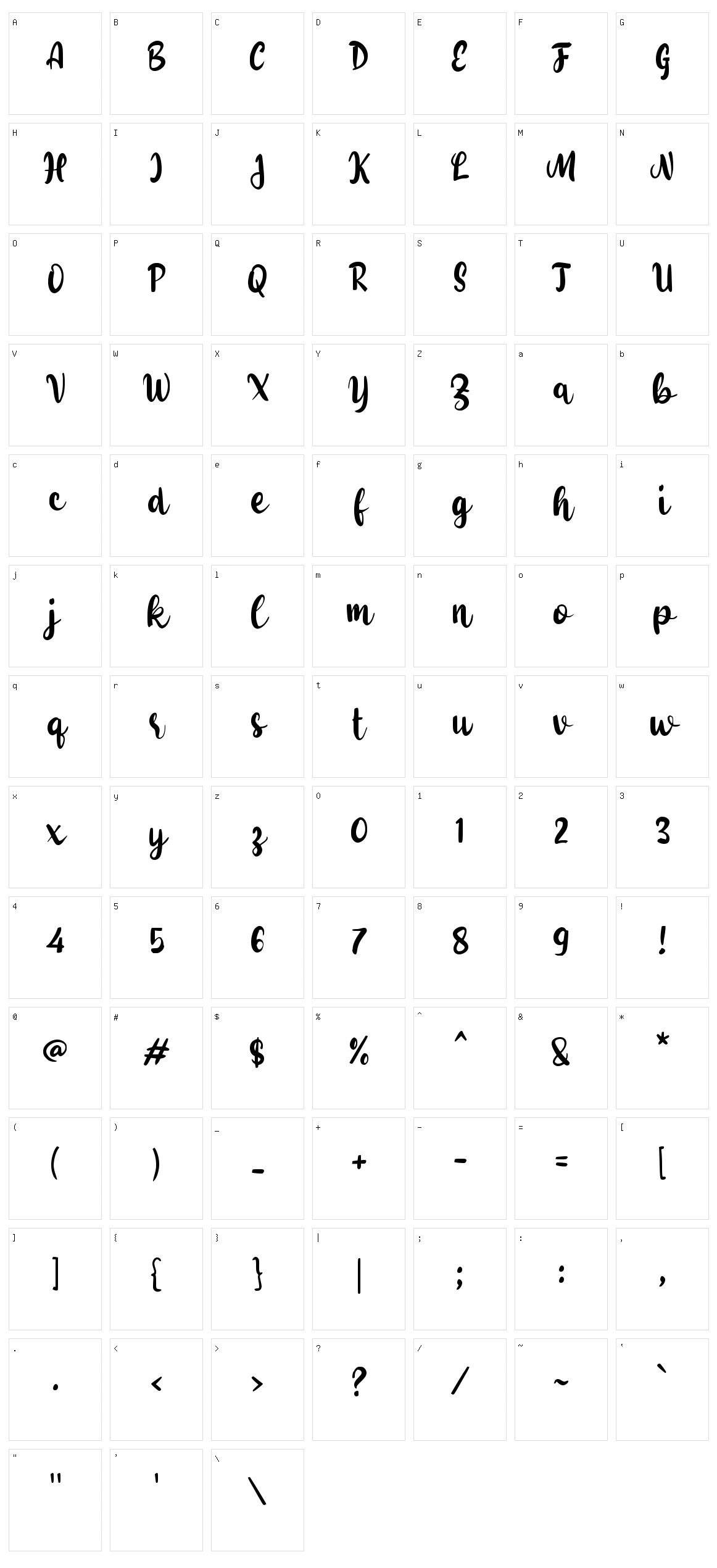 f Fricassee Character Set
