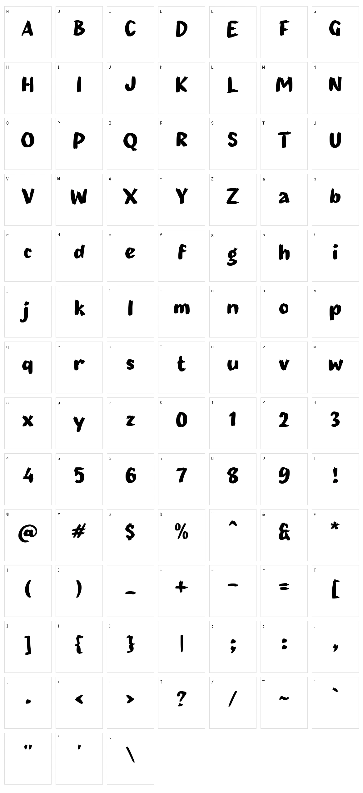 g Gelap Character Set