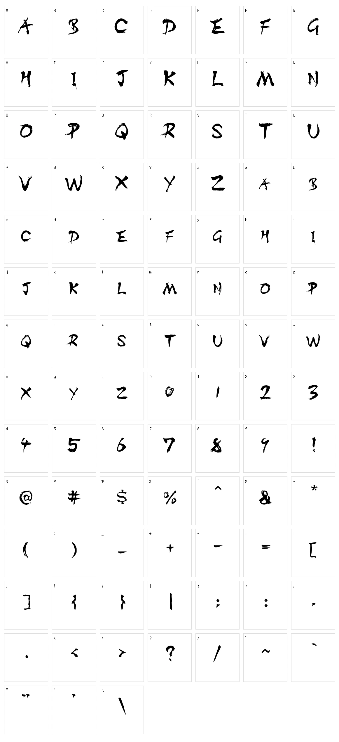 Dist Inking Character Set