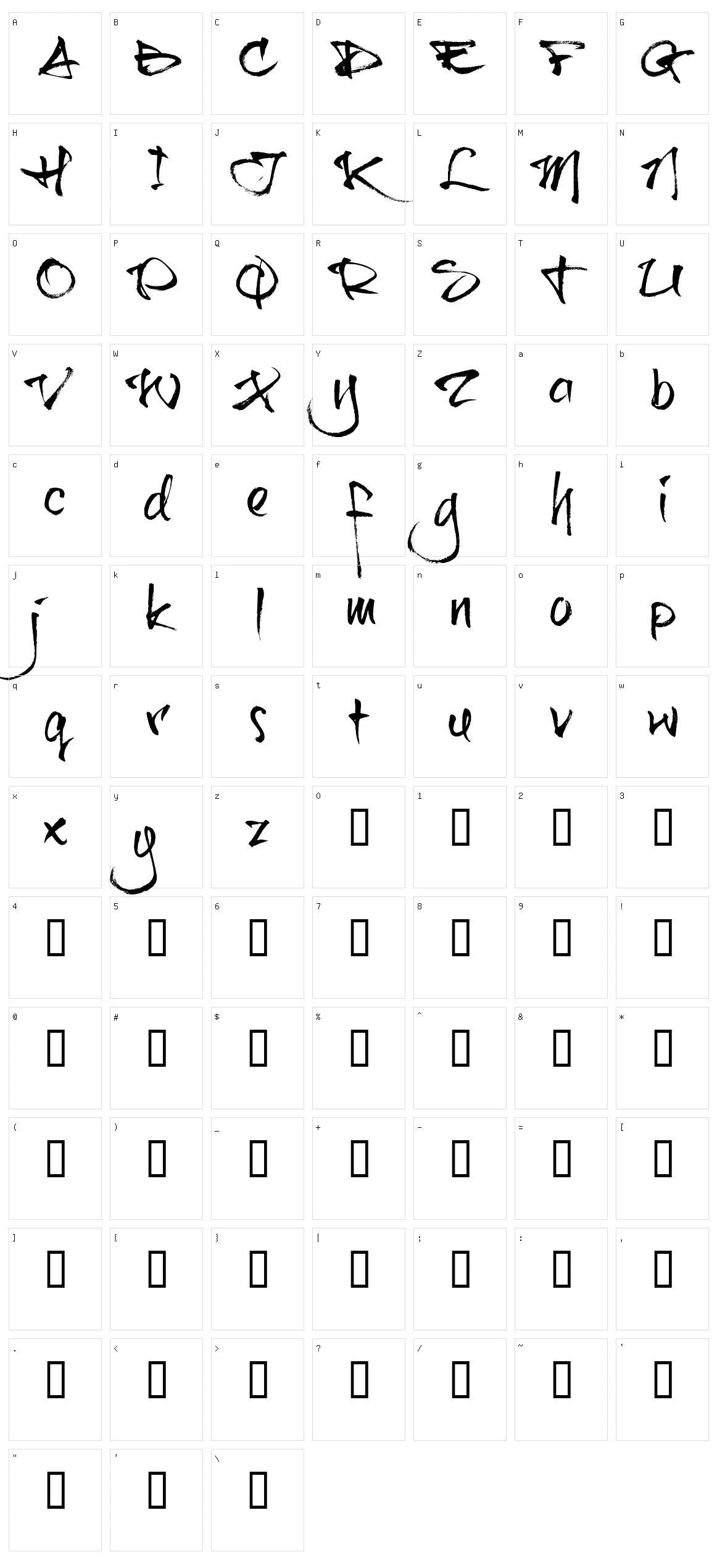 Brushtip C Character Set