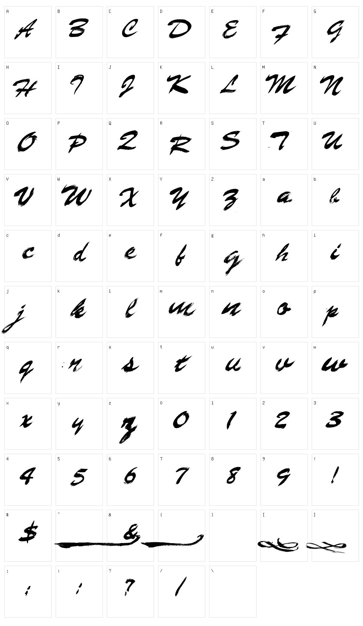 Gasoline Character Set