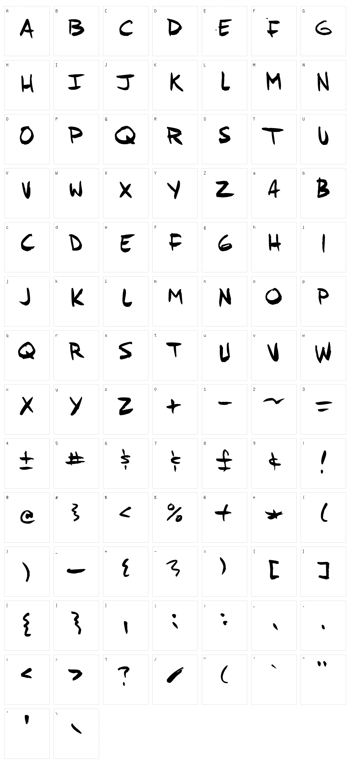 Andy Fish Character Set