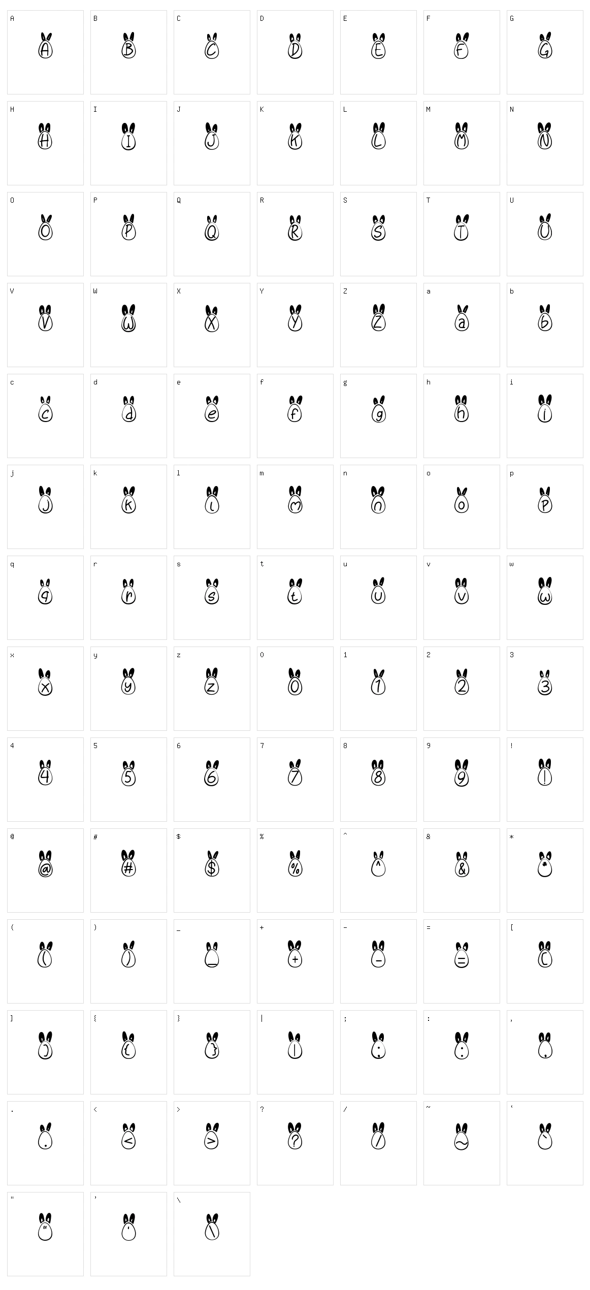 Eggy Bunny Ear Character Set