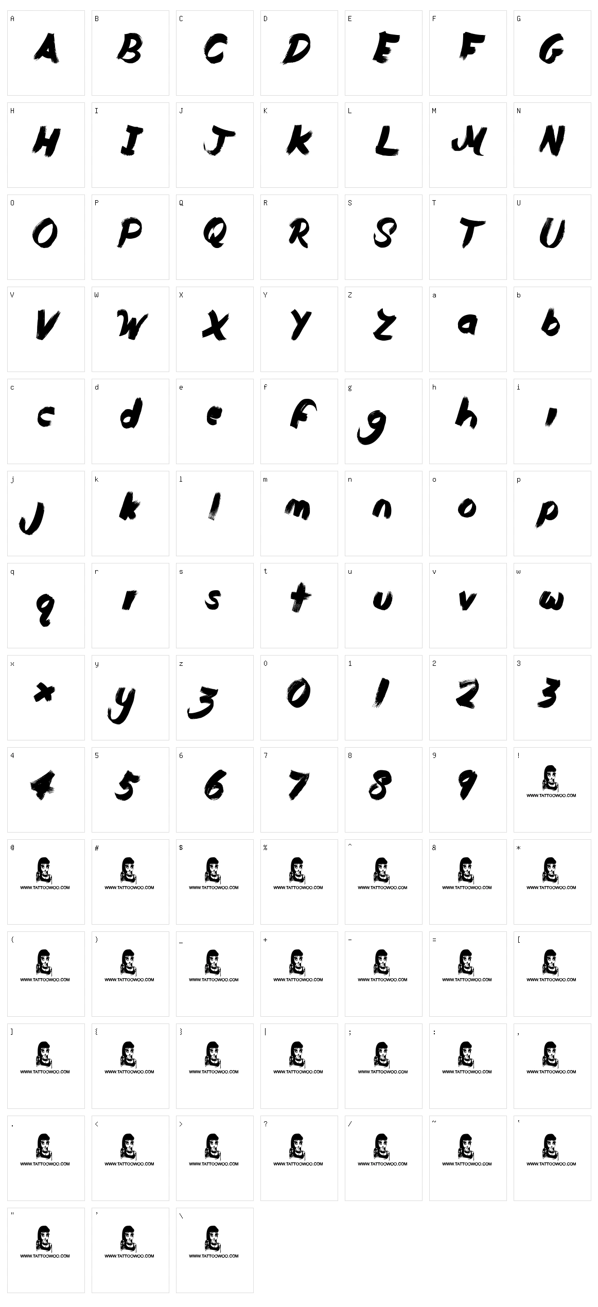 Duty Cycle Character Set