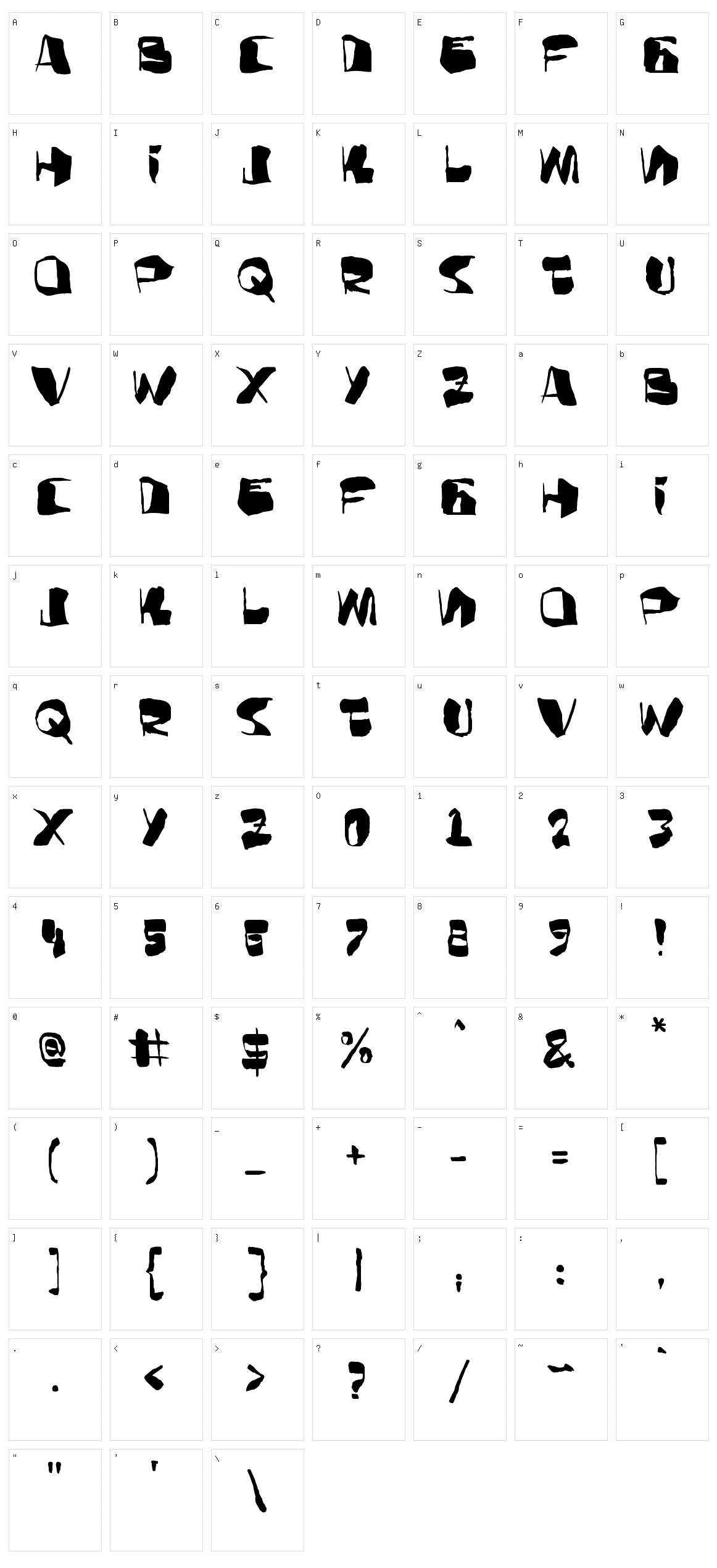 AD Bulky Note Character Set