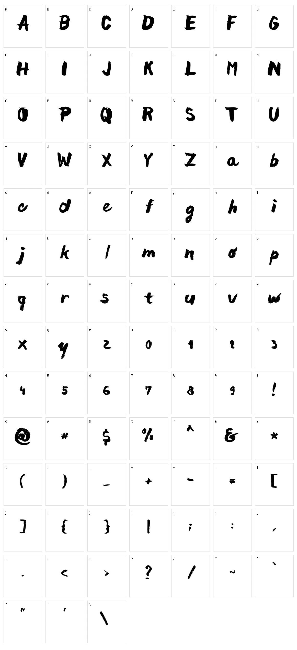 Chocoleta Character Set