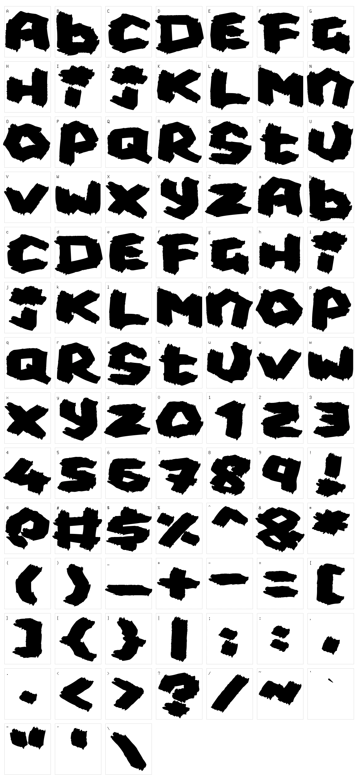 Fat Brush Character Set