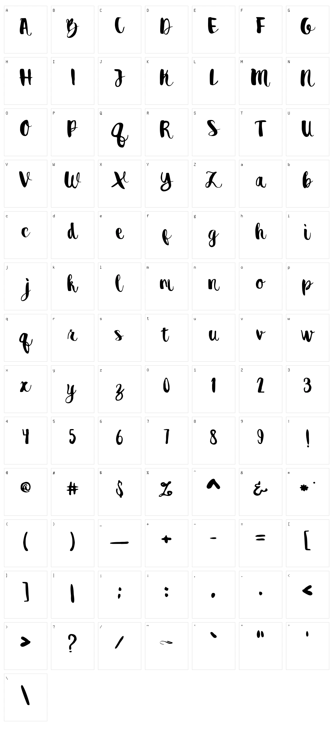 Destain Character Set