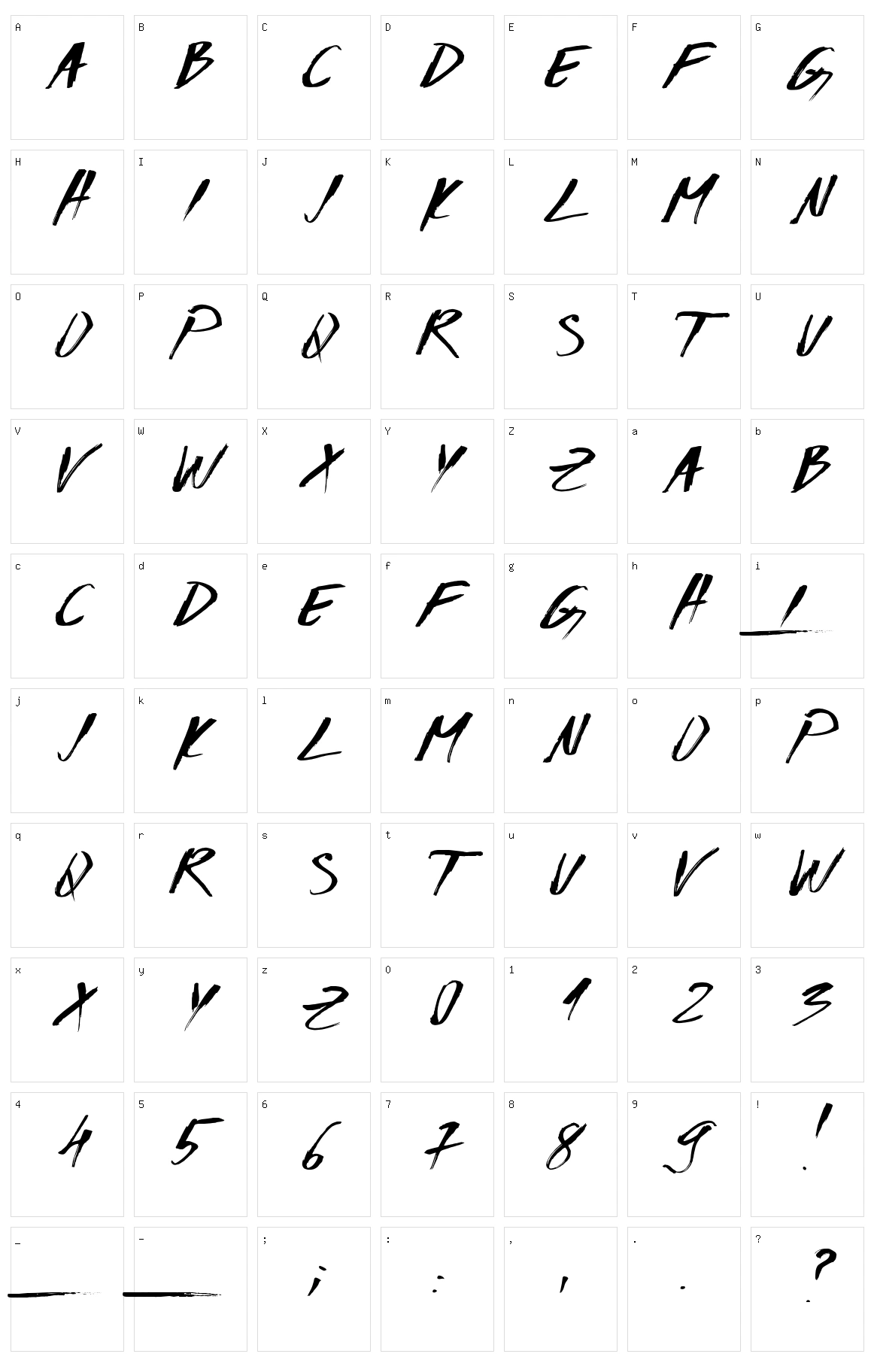 Codiac Character Set