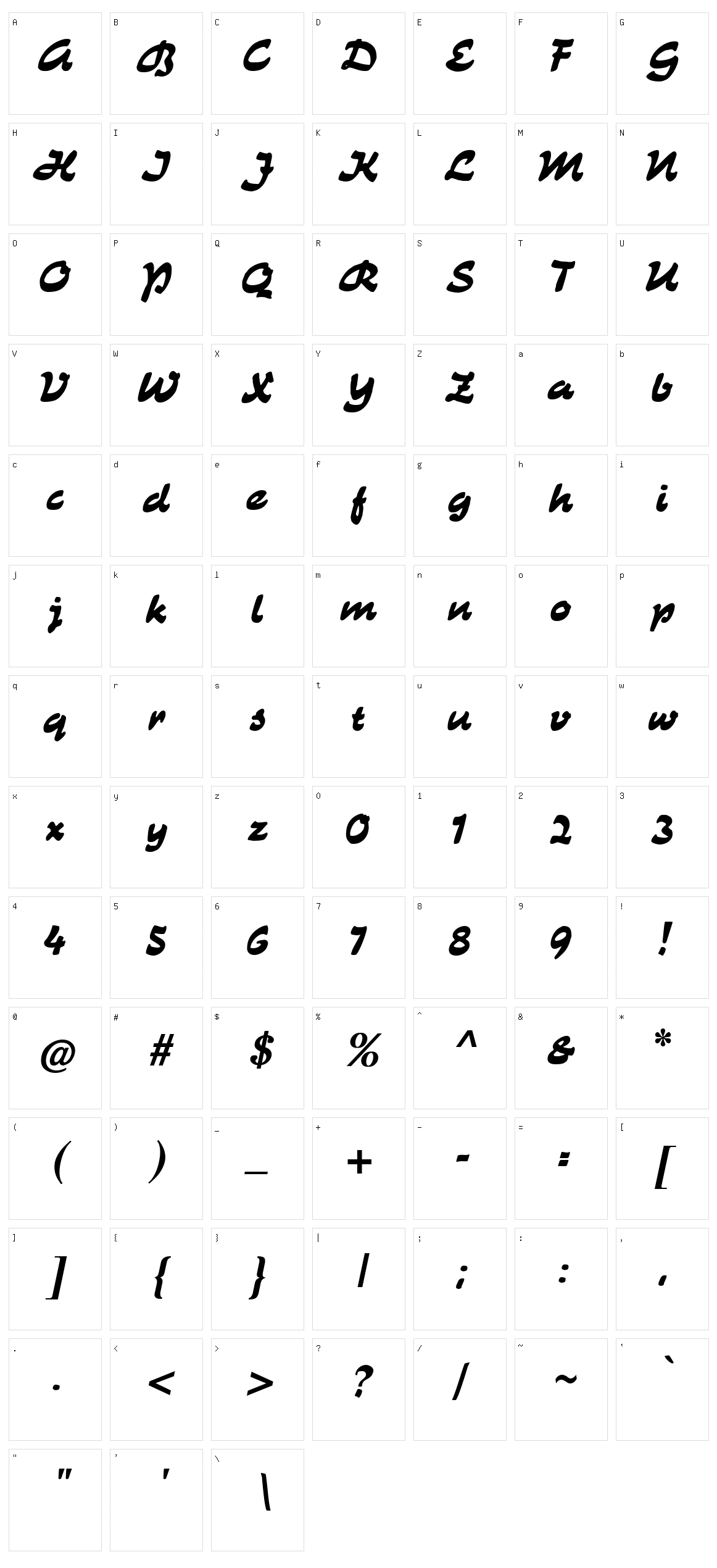 CAT Kurier Character Set