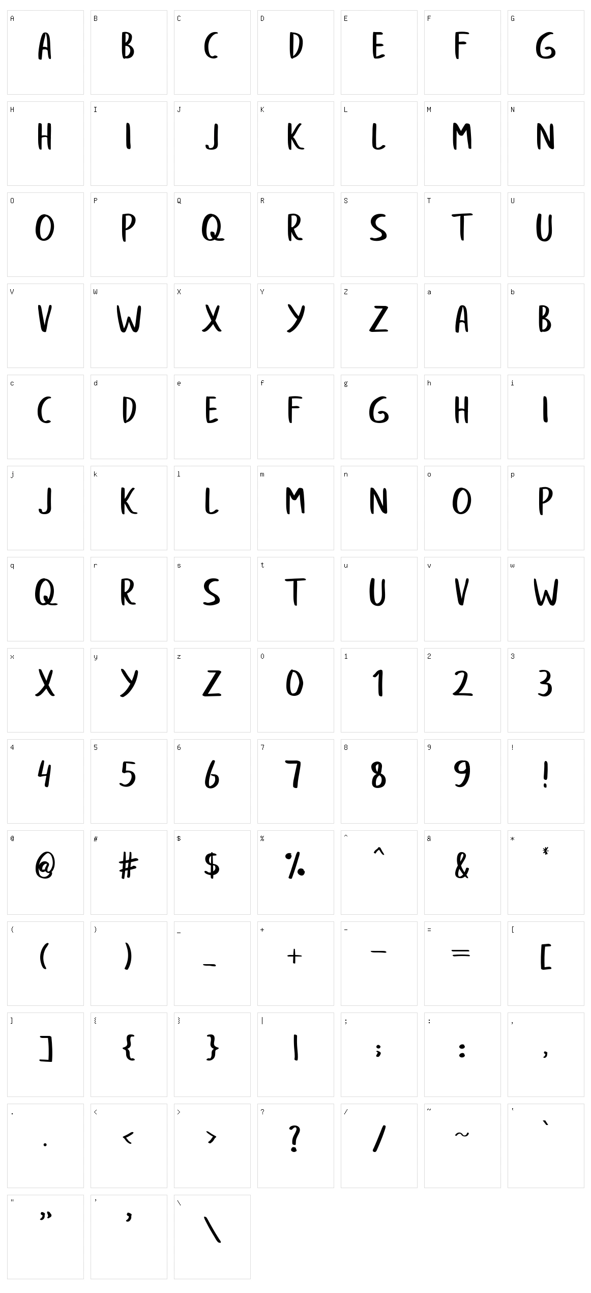 Afanan Character Set