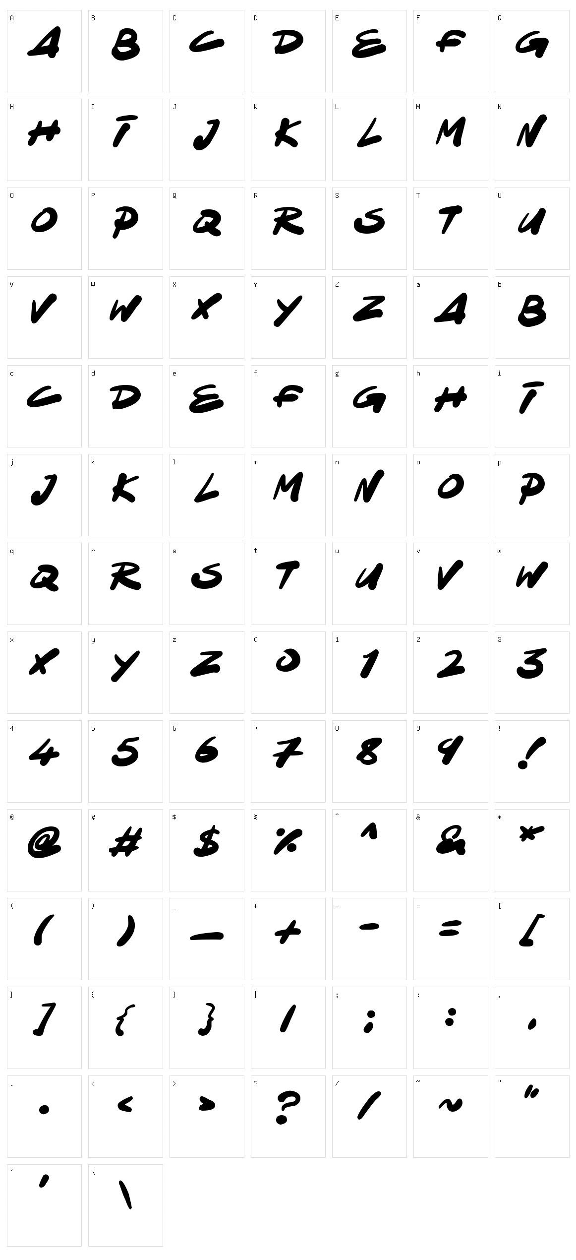 Ninja Note Character Set