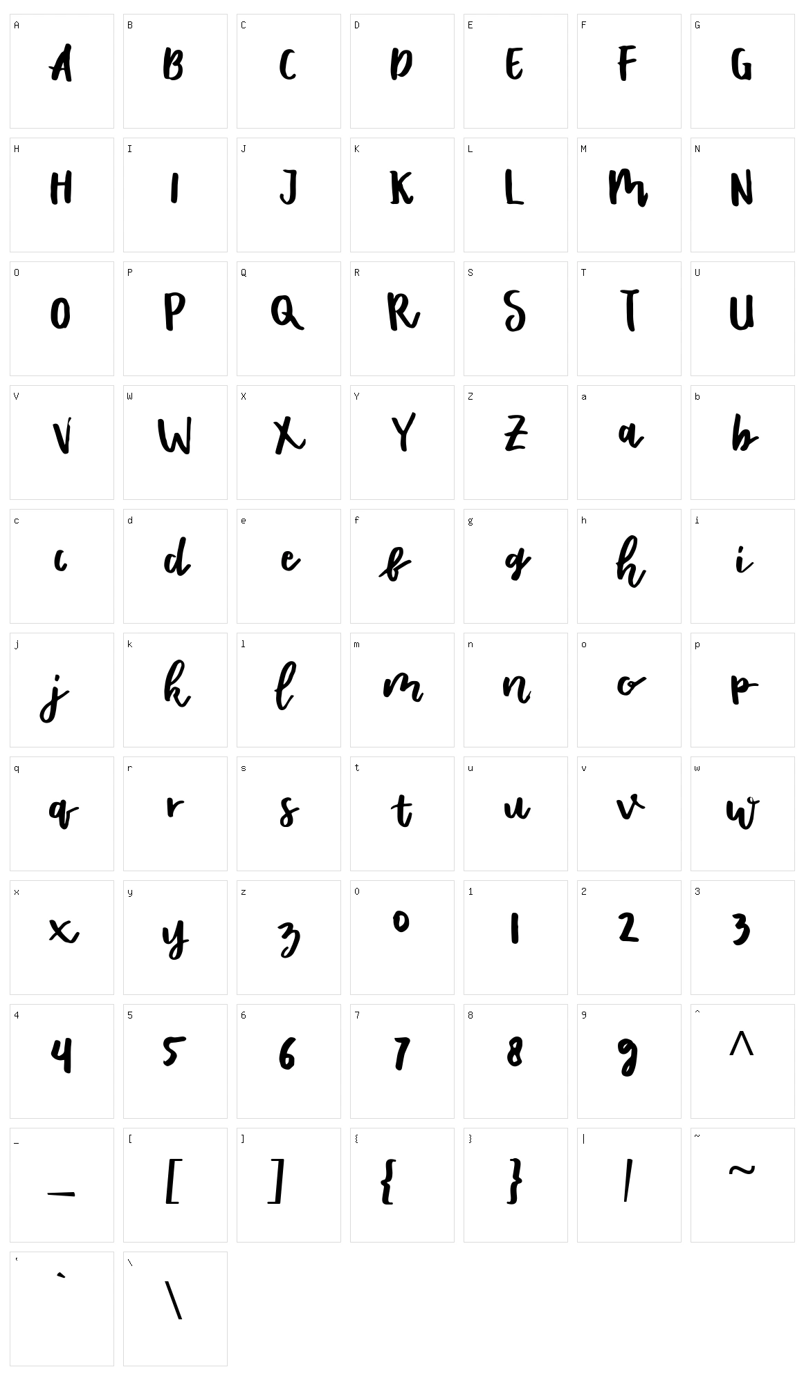 Shella Rough Character Set