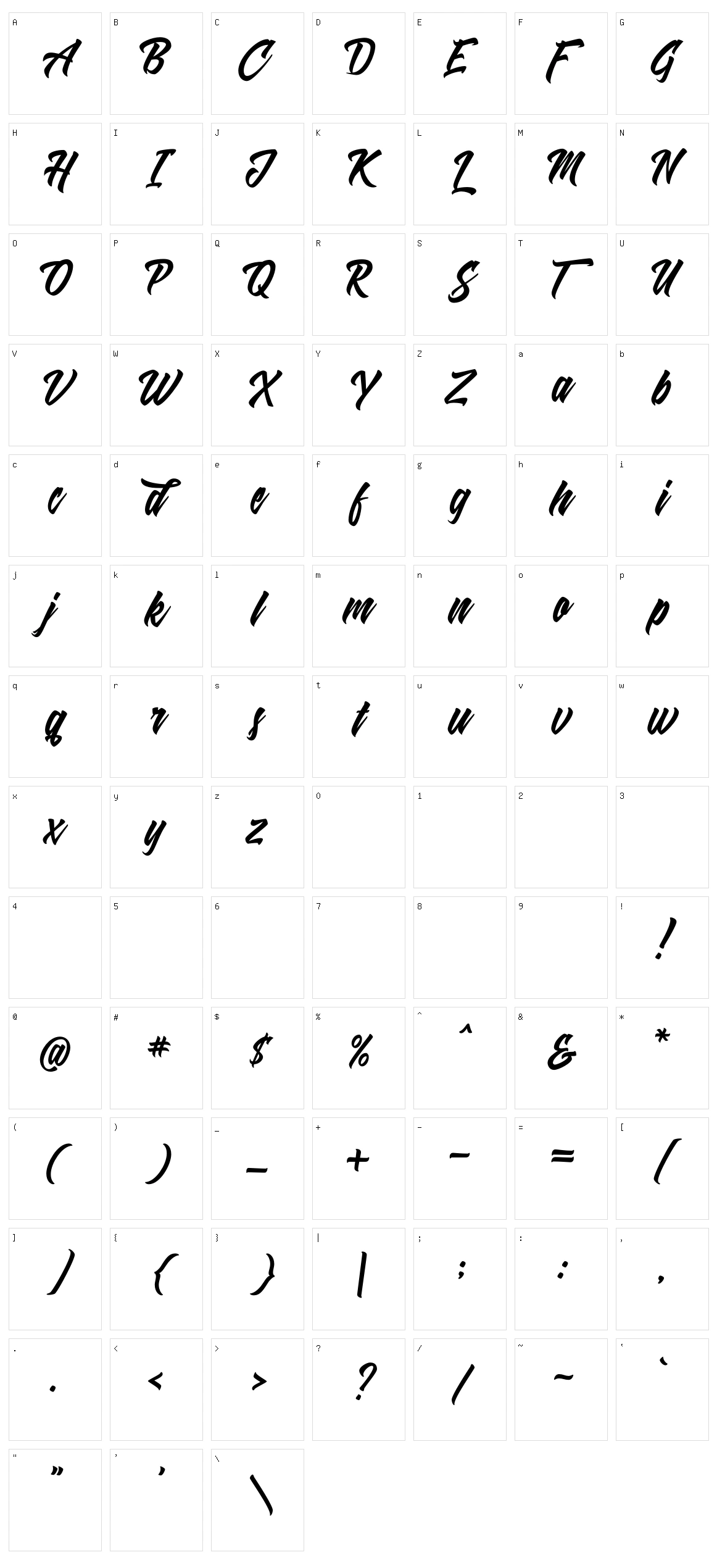 Shanders Character Set