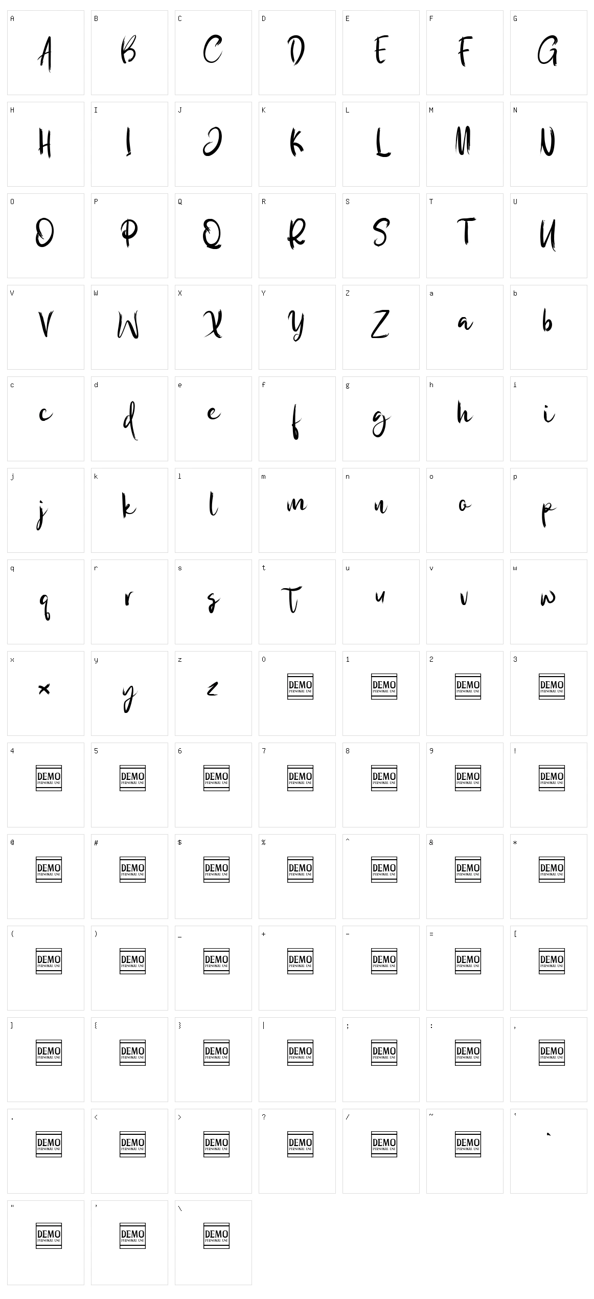 Wilgaty Rough Character Set