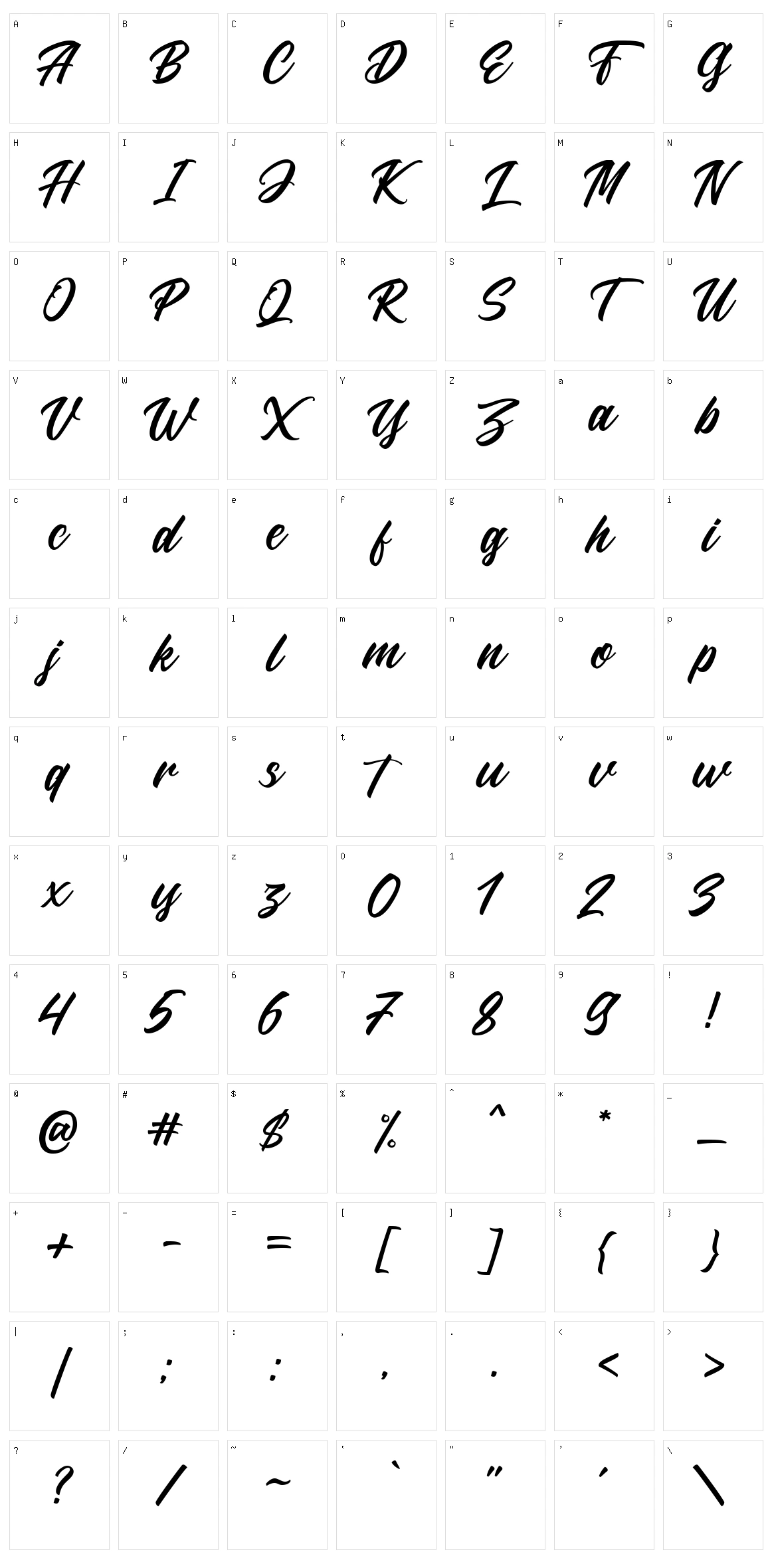 Larizo Character Set